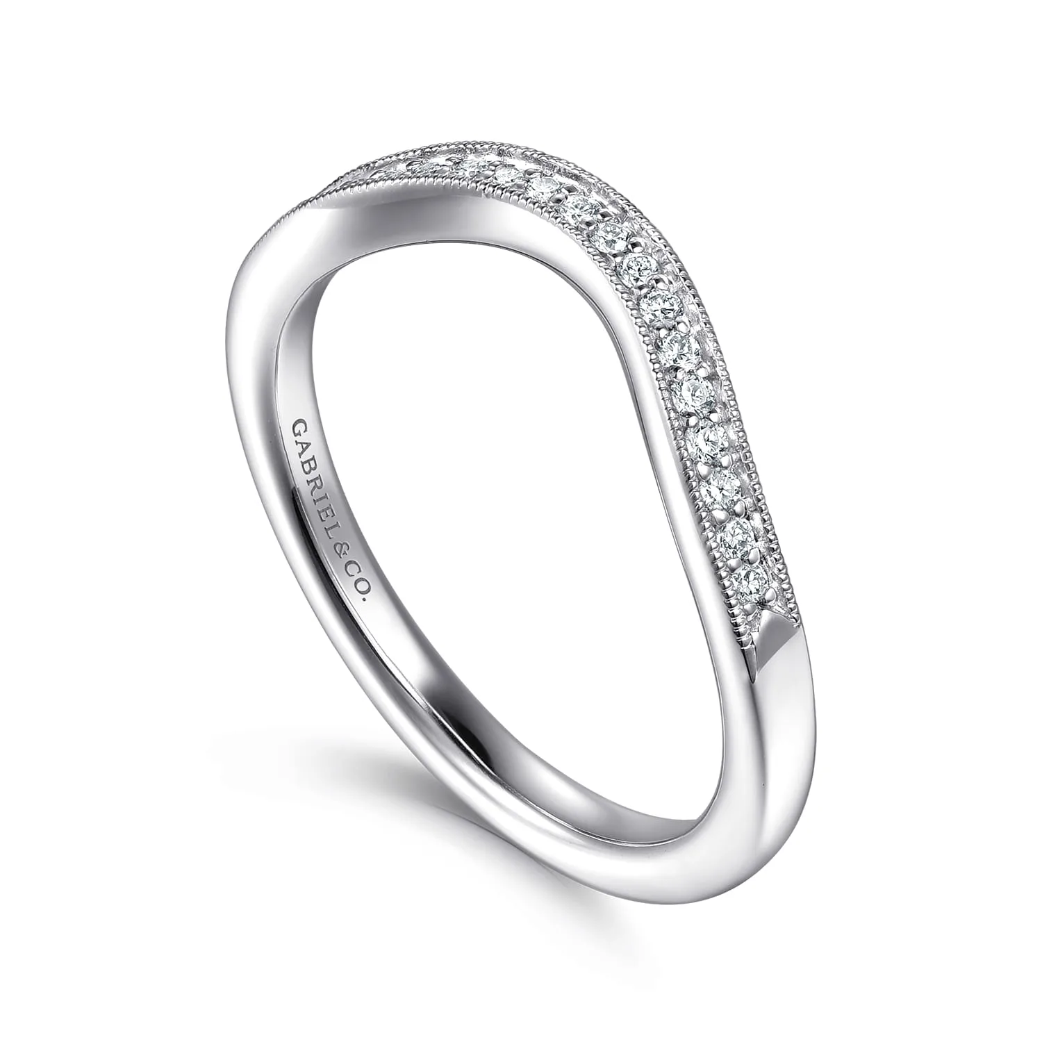 Diamond Matching Wedding Band in 14K White Gold, photograph 3