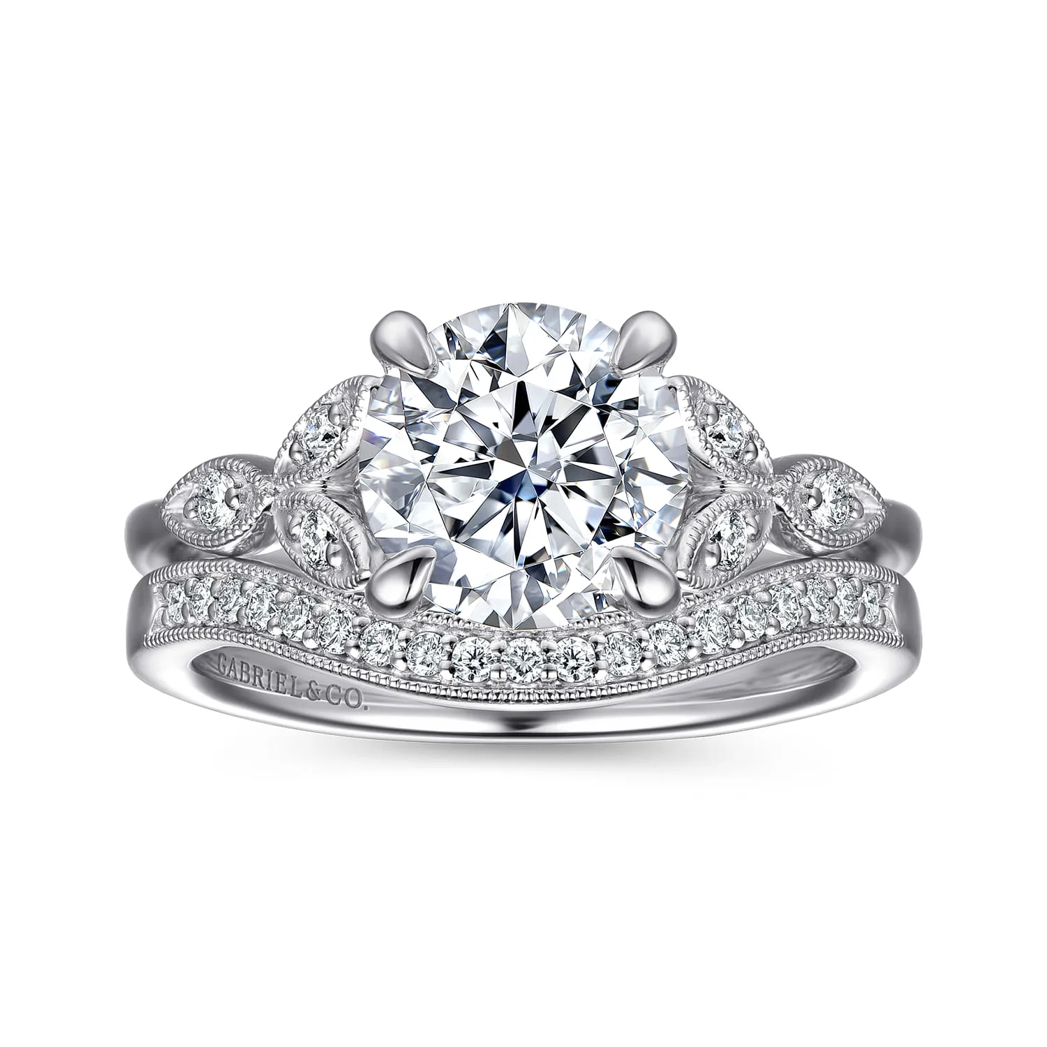 Diamond Matching Wedding Band in 14K White Gold, photograph 4