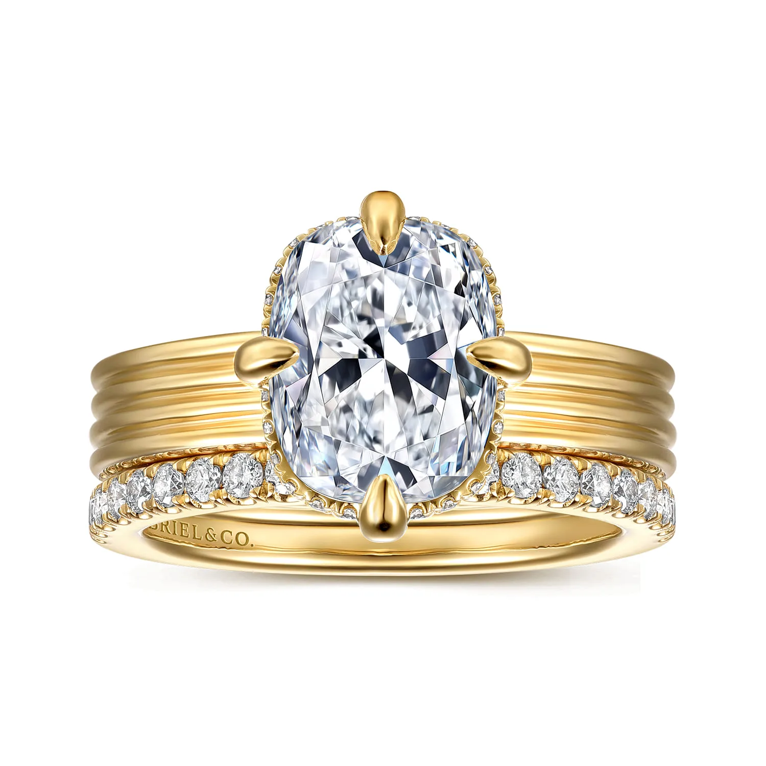 Diamond Matching Wedding Band in 14K Yellow Gold, photograph 4