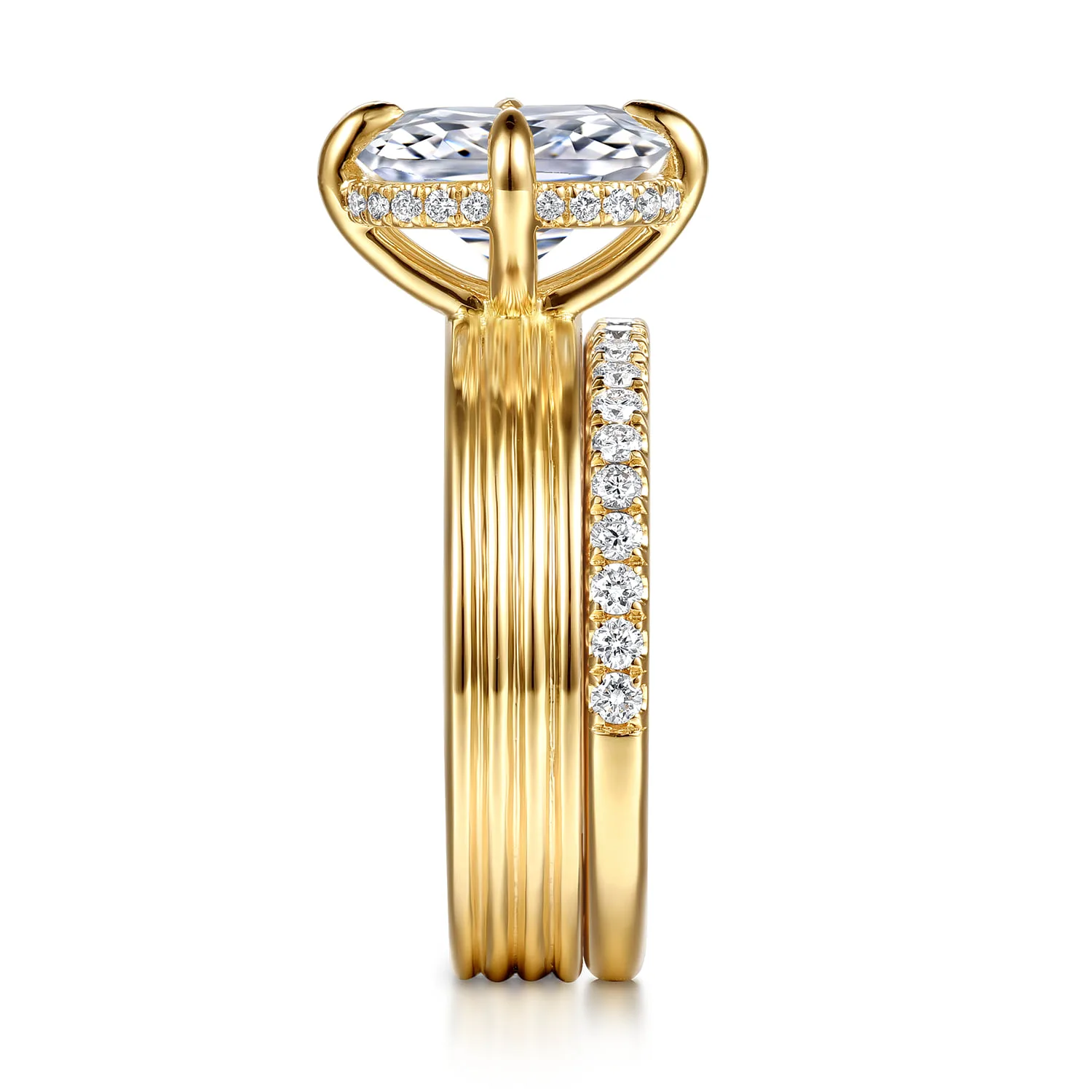 Diamond Matching Wedding Band in 14K Yellow Gold, photograph 5