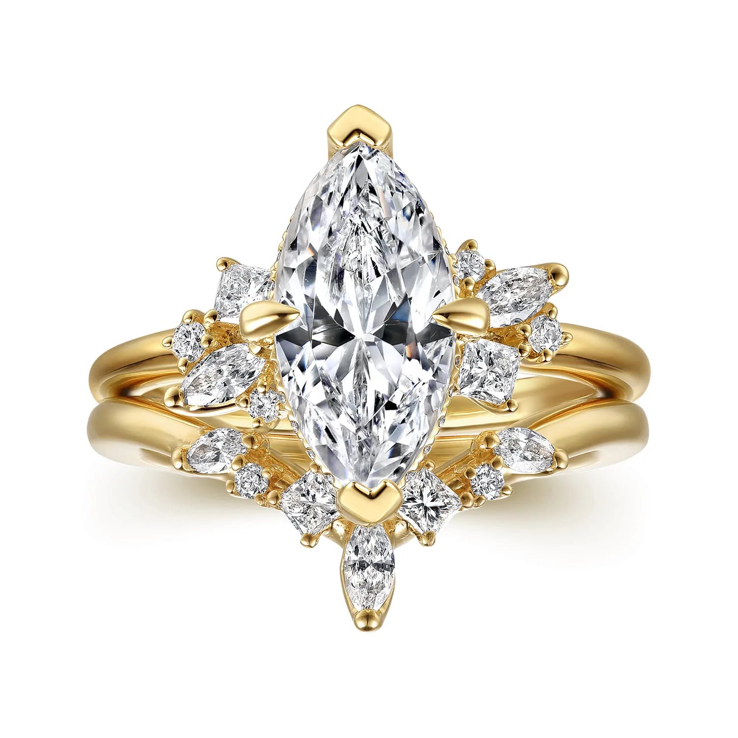 Diamond Matching Wedding Band in 14K Yellow Gold, photograph 4