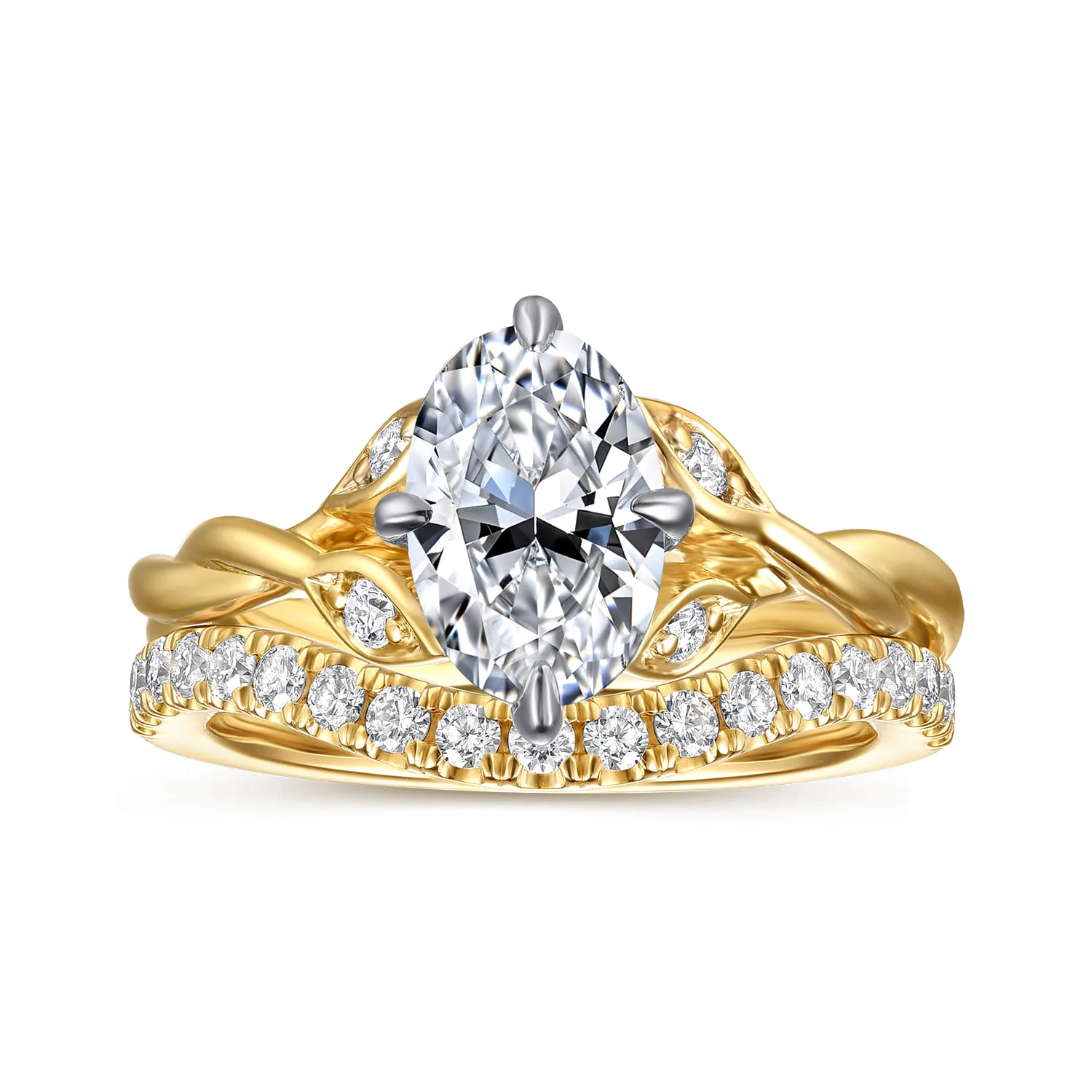 Diamond Matching Wedding Band in 14K Yellow Gold, photograph 4