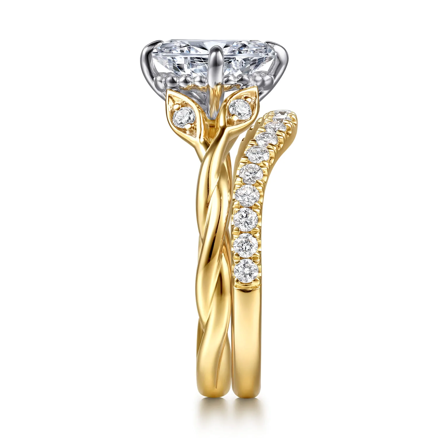 Diamond Matching Wedding Band in 14K Yellow Gold, photograph 5
