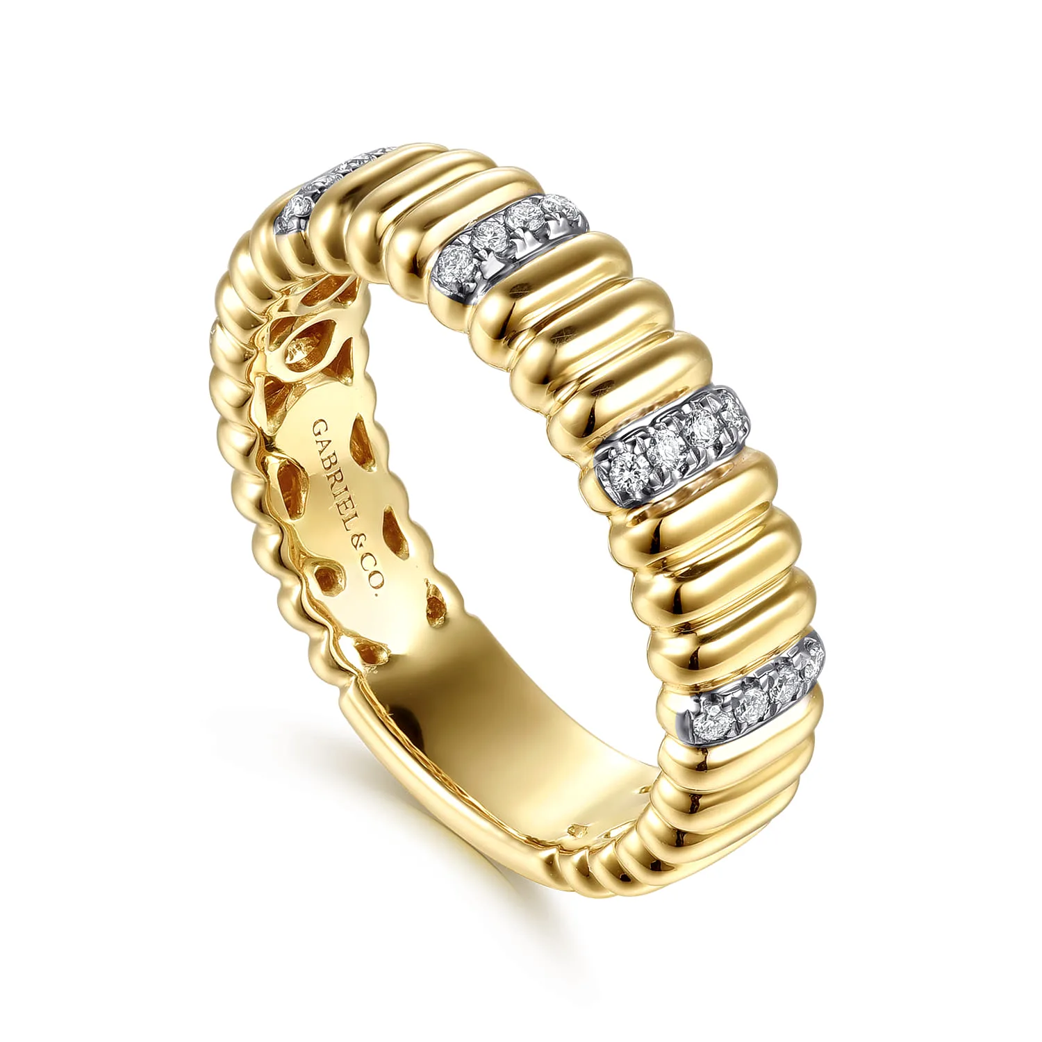 Diamond Matching Wedding Band in 14K Yellow Gold, photograph 3