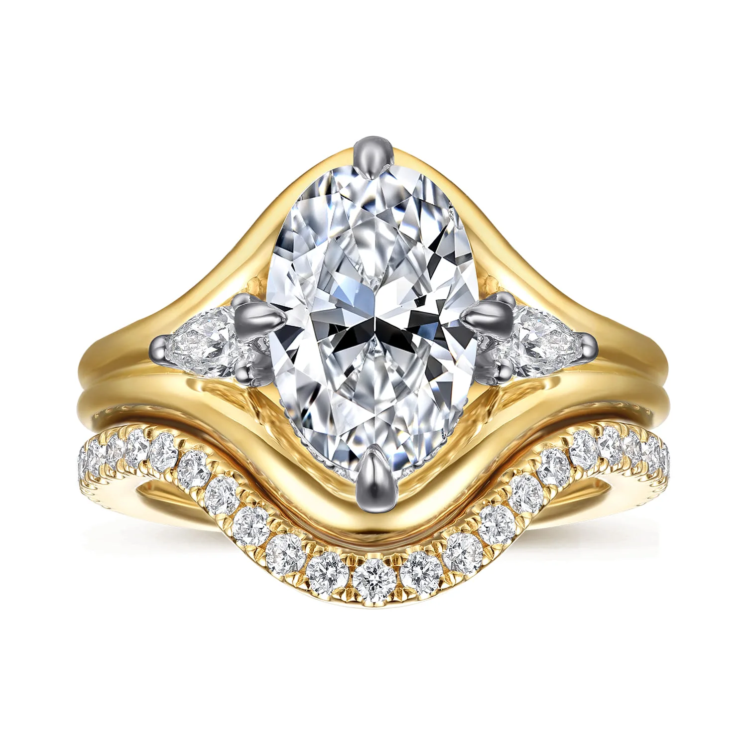 Diamond Matching Wedding Band in 14K Yellow Gold, photograph 4