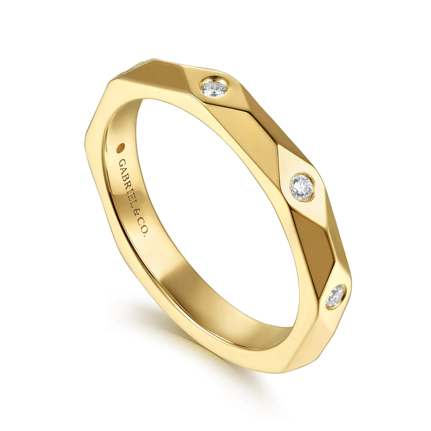 Diamond Matching Wedding Band in 14K Yellow Gold, photograph 3