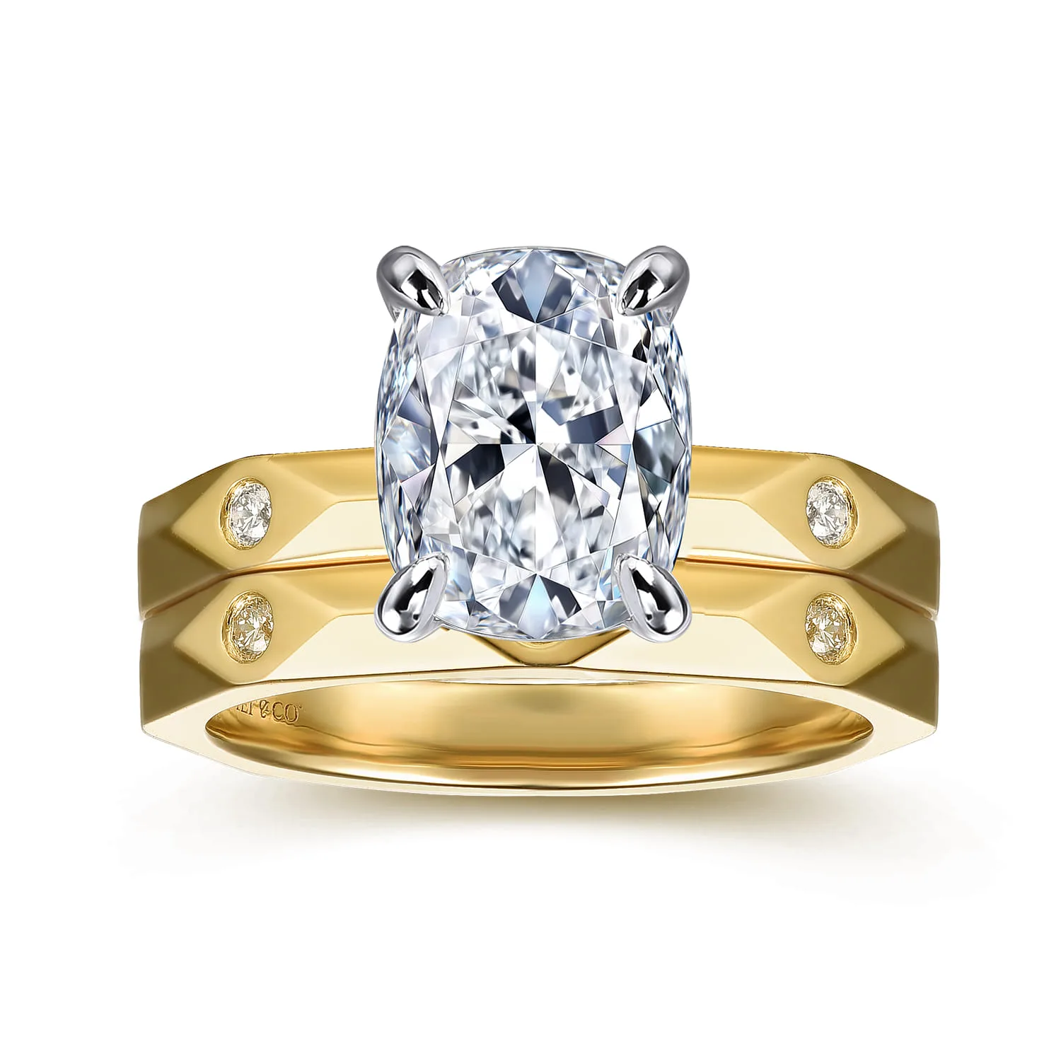 Diamond Matching Wedding Band in 14K Yellow Gold, photograph 4