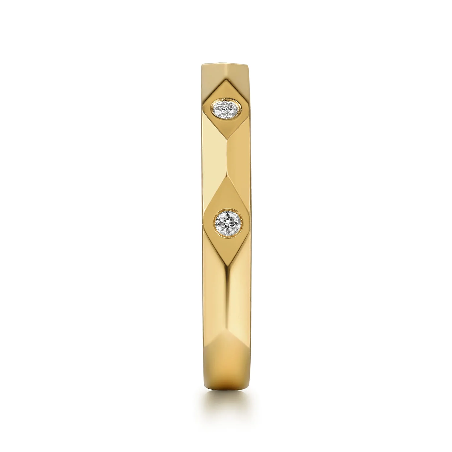 Diamond Matching Wedding Band in 14K Yellow Gold, photograph 5
