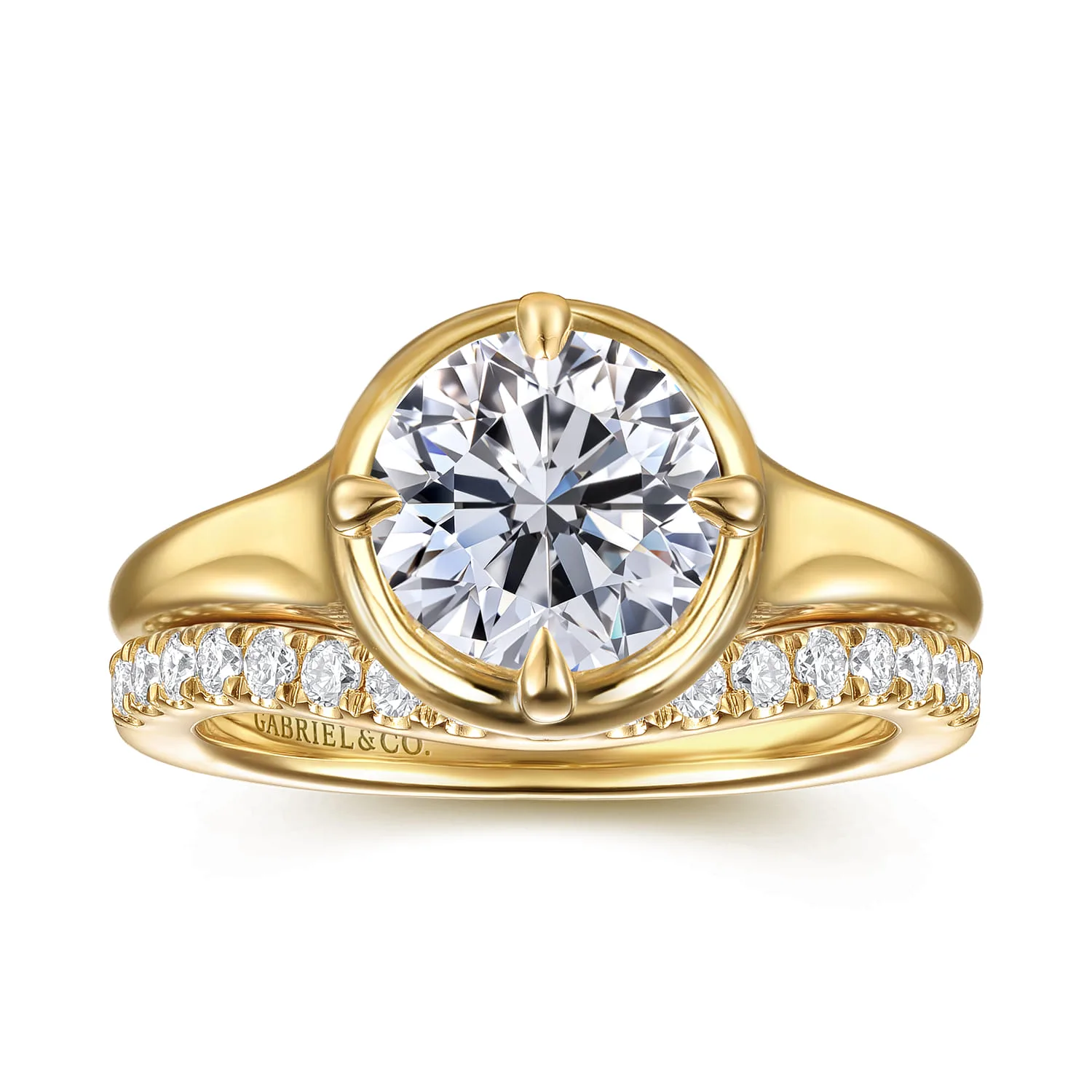 Diamond Matching Wedding Band in 14K Yellow Gold, photograph 4