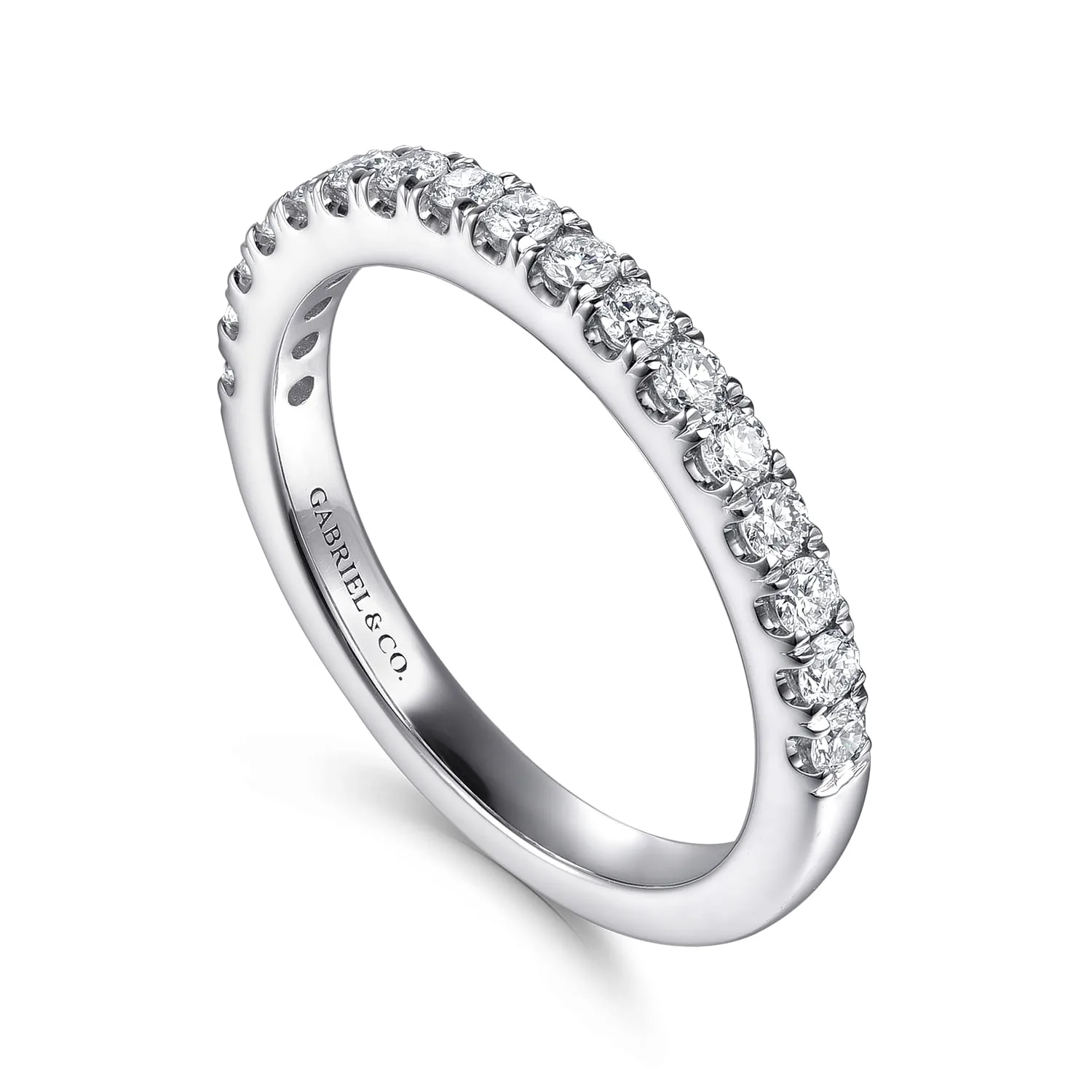 Diamond Matching Wedding Band in 14K White Gold, photograph 3