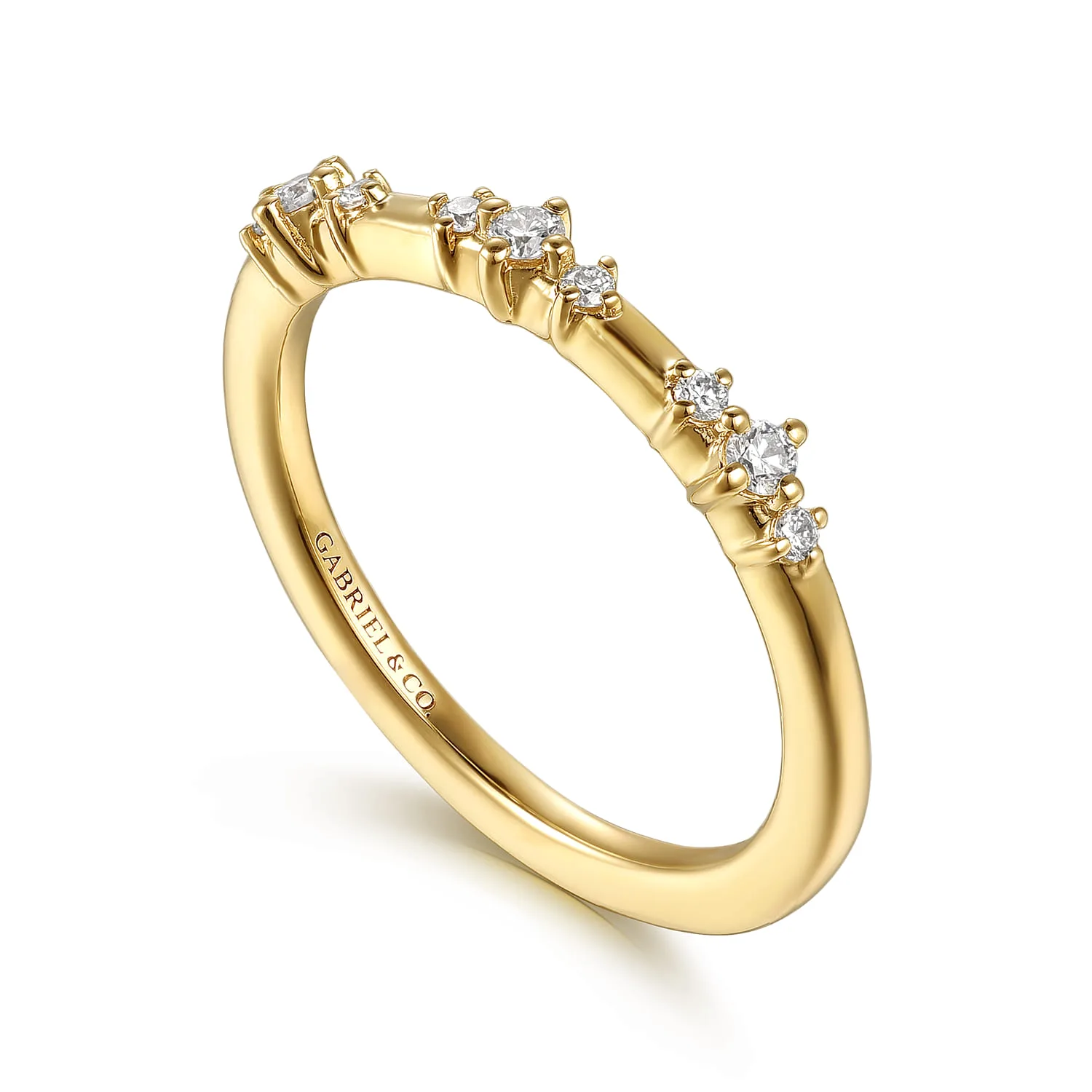Diamond Matching Wedding Band in 14K Yellow Gold, photograph 3