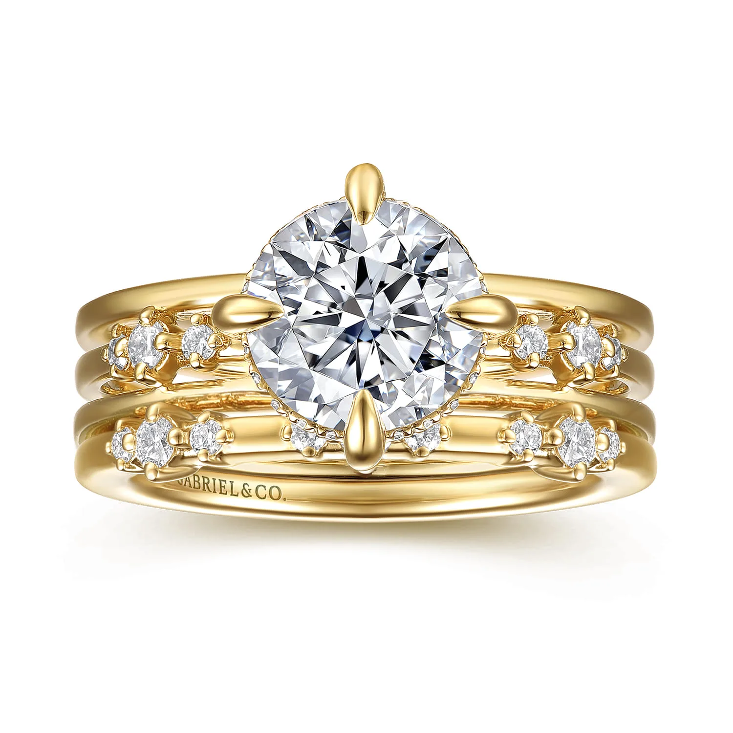 Diamond Matching Wedding Band in 14K Yellow Gold, photograph 4