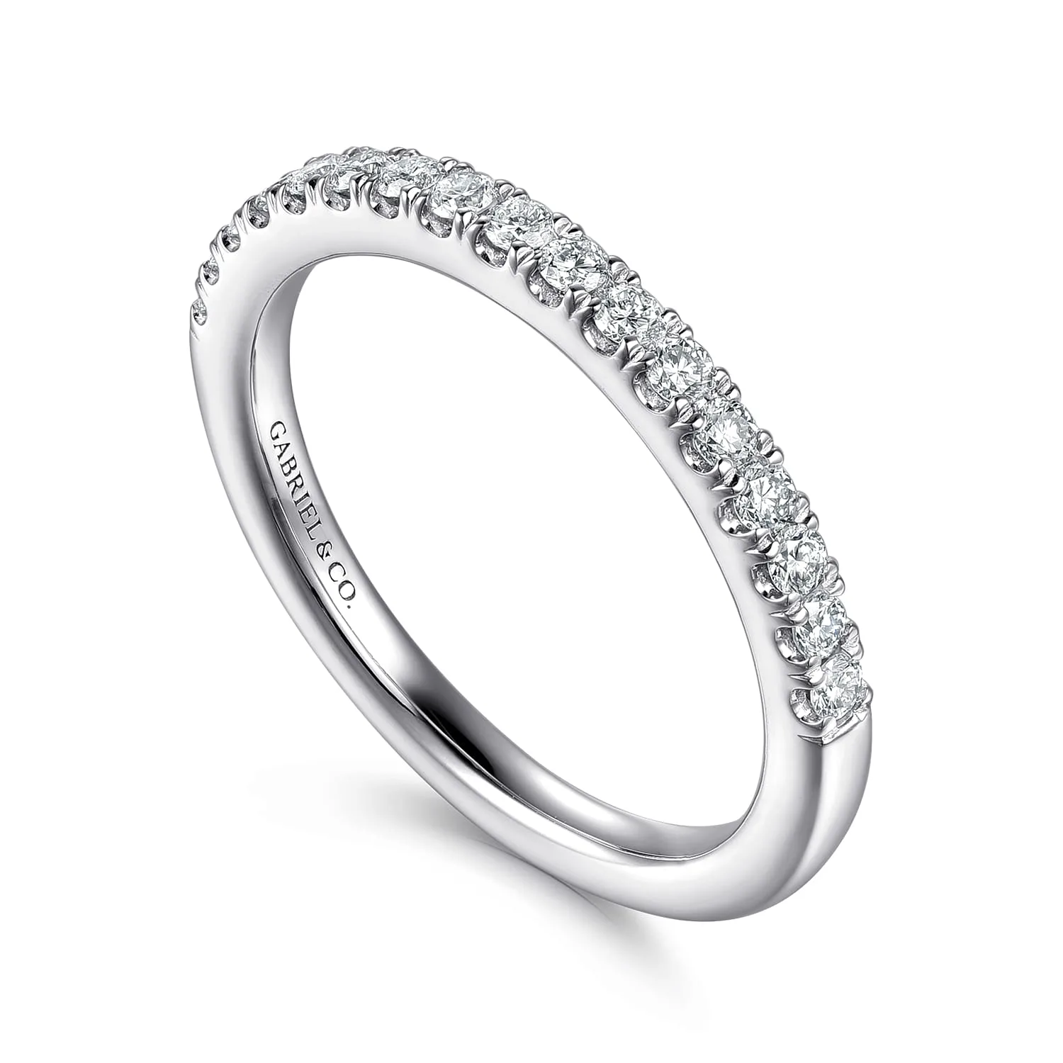Diamond Matching Wedding Band in 14K White Gold, photograph 3