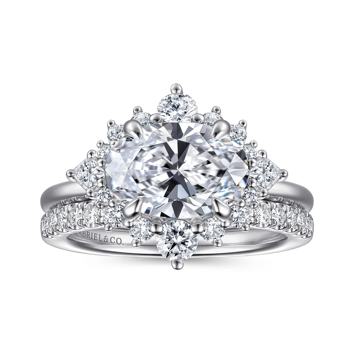 Diamond Matching Wedding Band in 14K White Gold, photograph 4