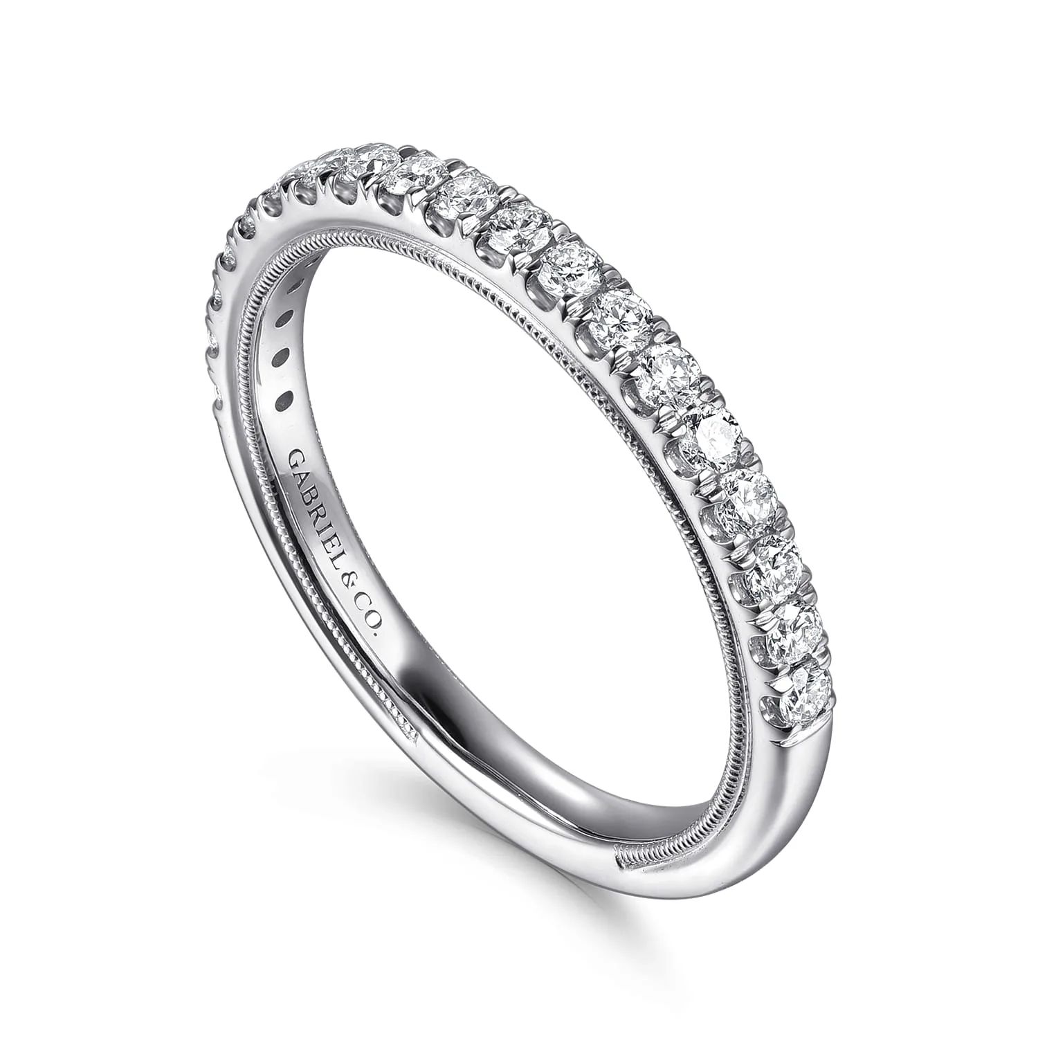 Diamond Matching Wedding Band in 14K White Gold, photograph 3