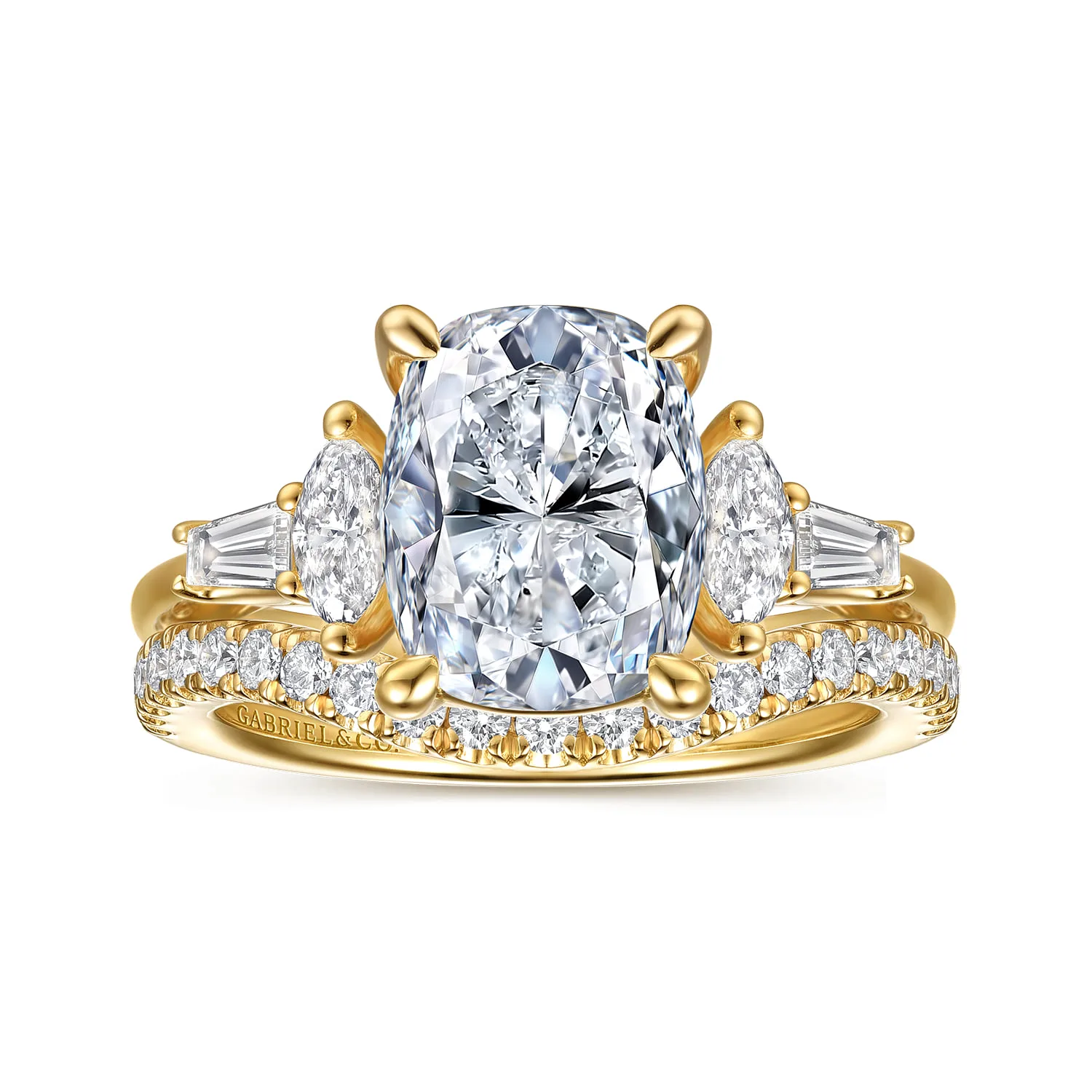 Diamond Matching Wedding Band in 14K Yellow Gold, photograph 4