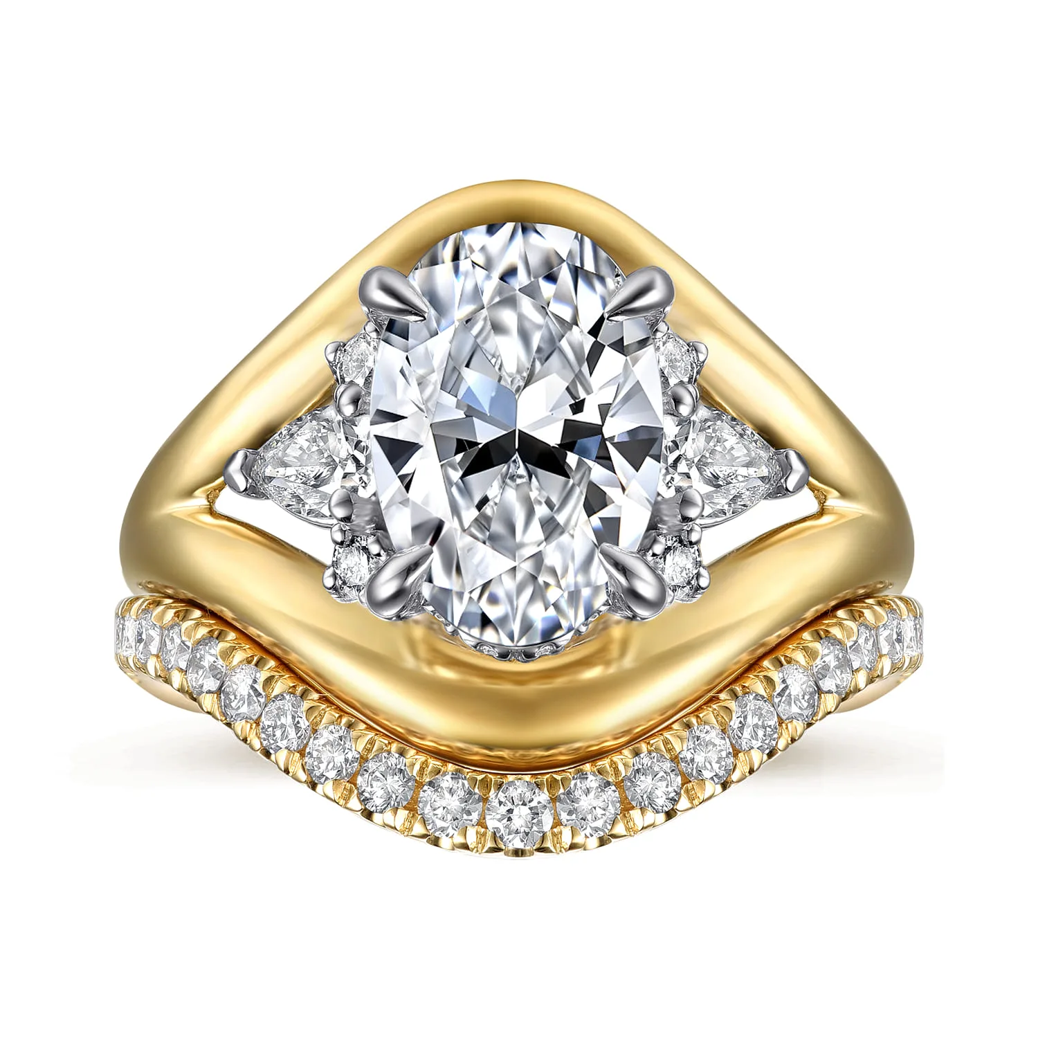 Diamond Matching Wedding Band in 14K Yellow Gold, photograph 4