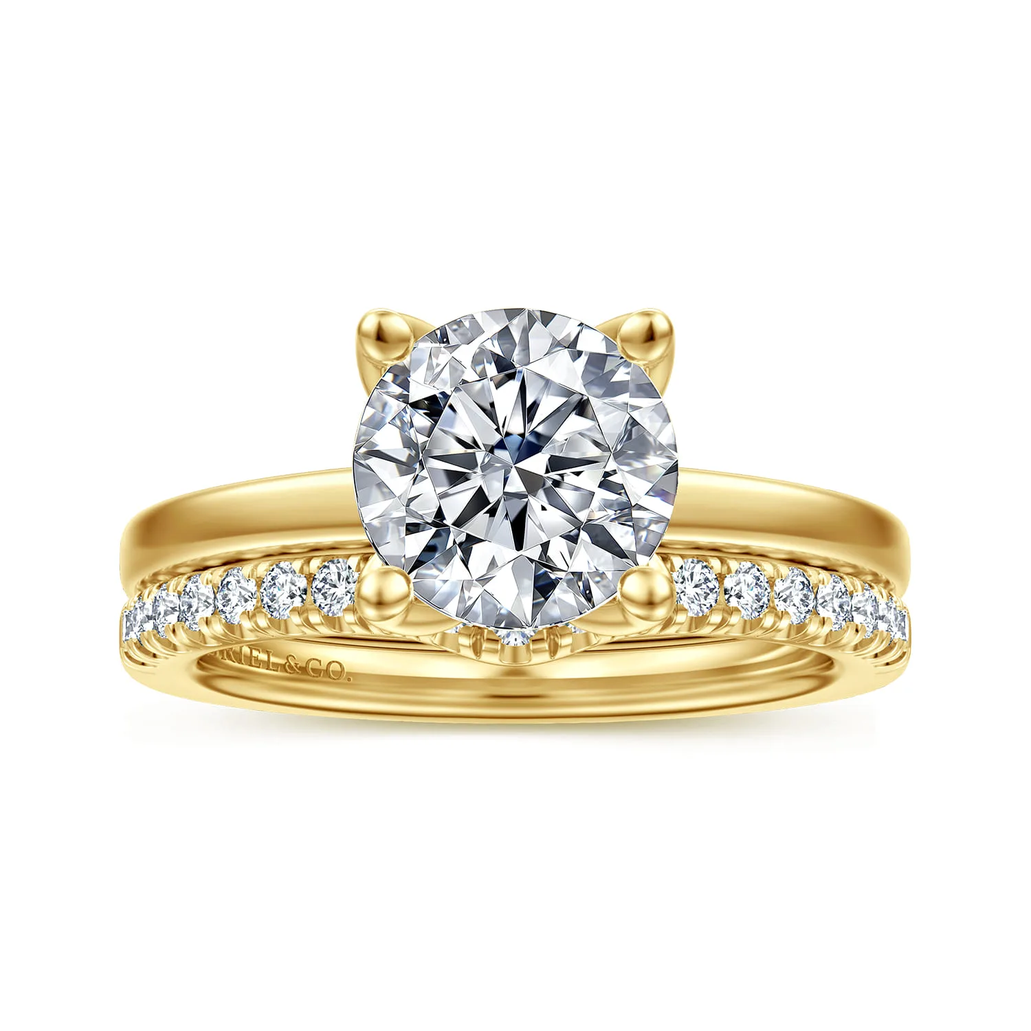 Diamond Matching Wedding Band in 14K Yellow Gold, photograph 4