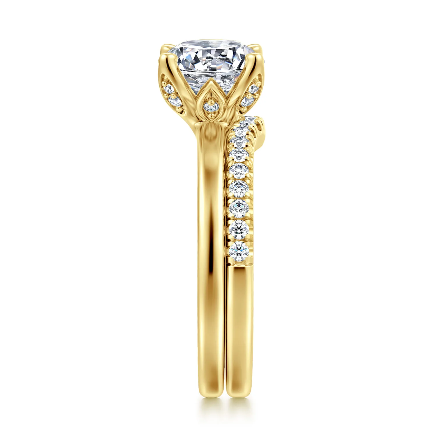 Diamond Matching Wedding Band in 14K Yellow Gold, photograph 5