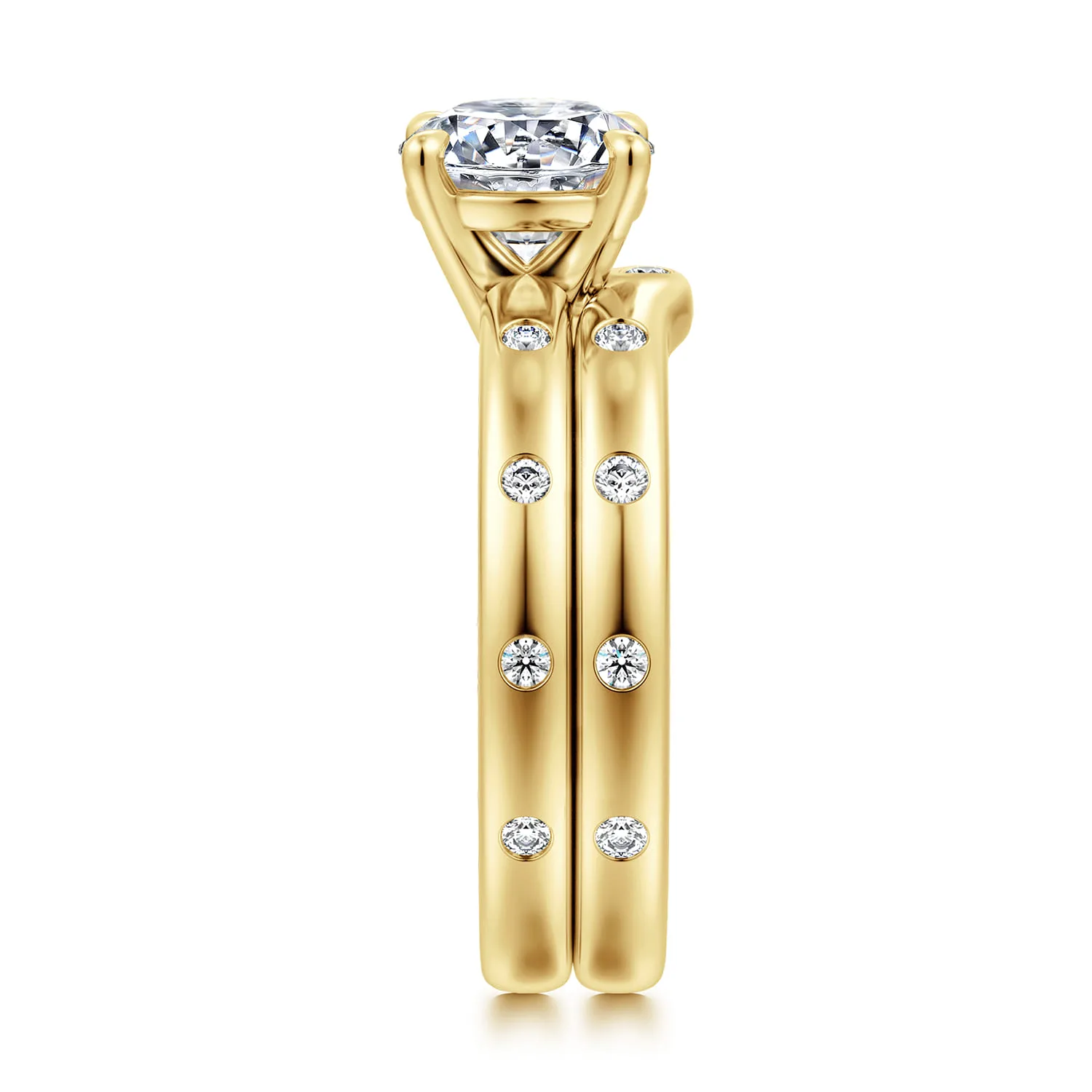 Diamond Matching Wedding Band in 14K Yellow Gold, photograph 5