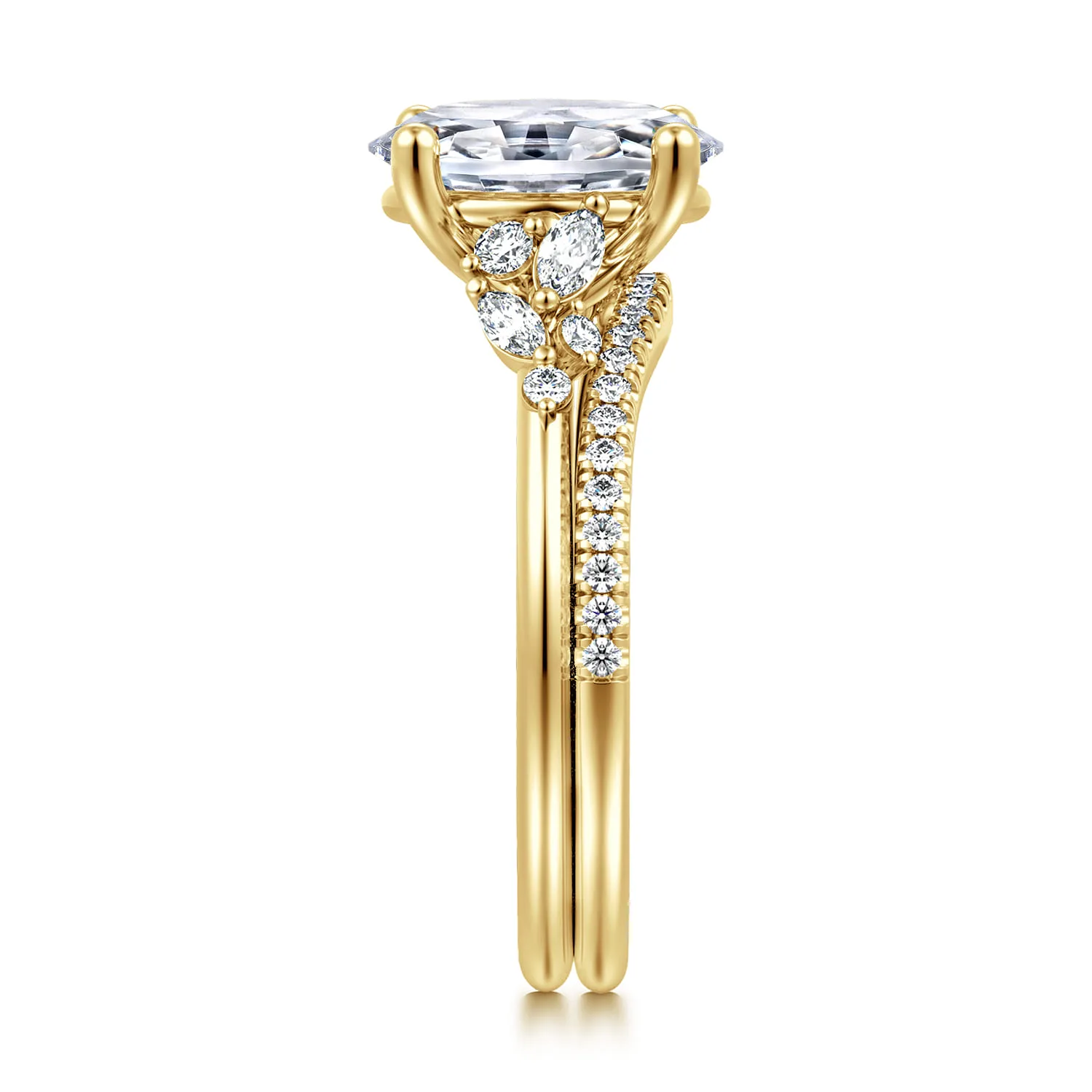Diamond Matching Wedding Band in 14K Yellow Gold, photograph 5
