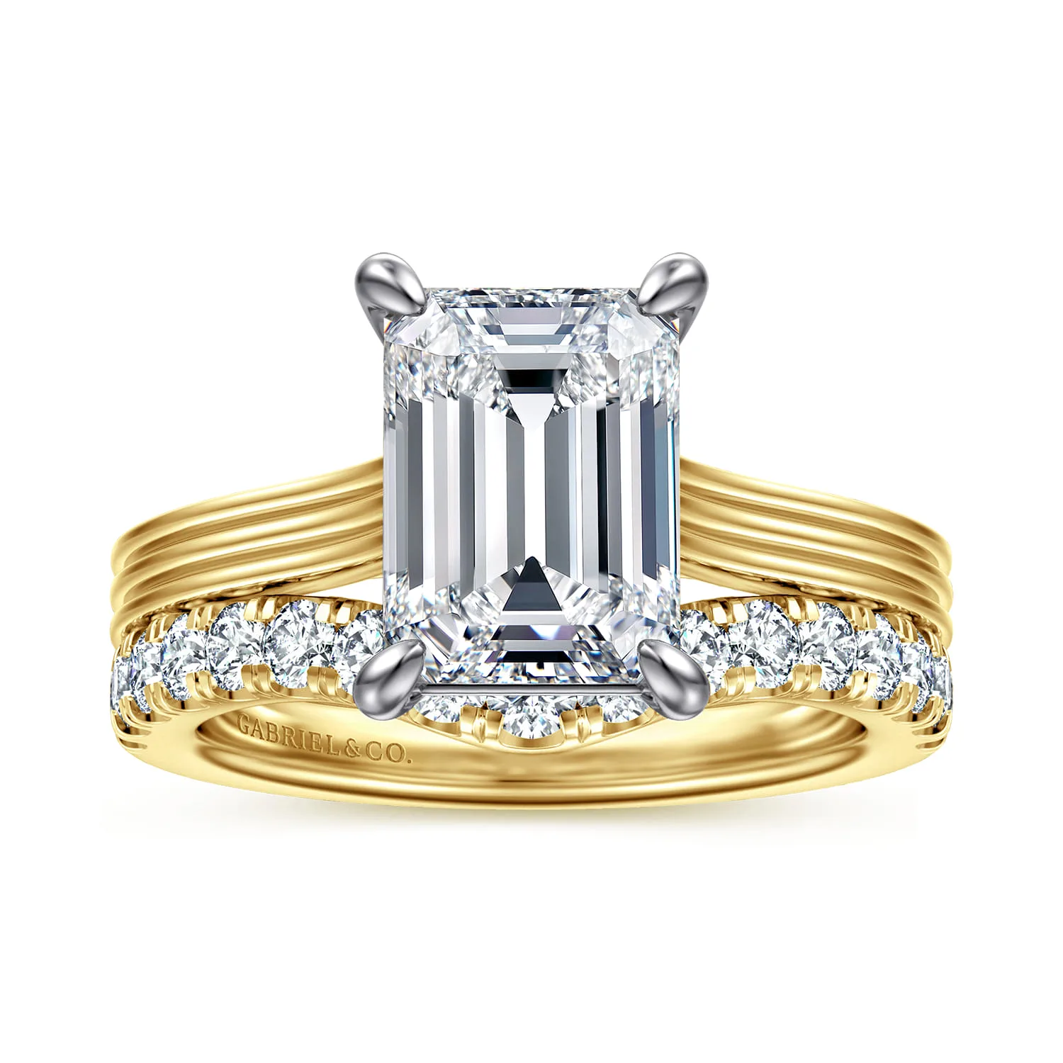 Diamond Matching Wedding Band in 14K Yellow Gold, photograph 4