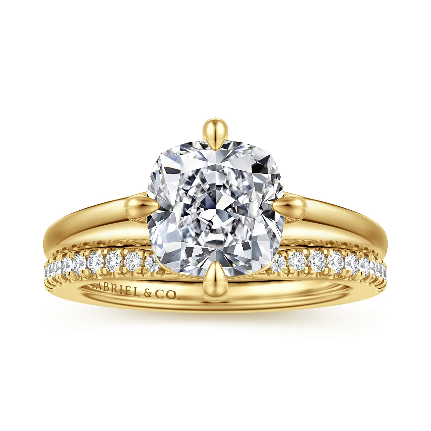 Diamond Matching Wedding Band in 14K Yellow Gold, photograph 4