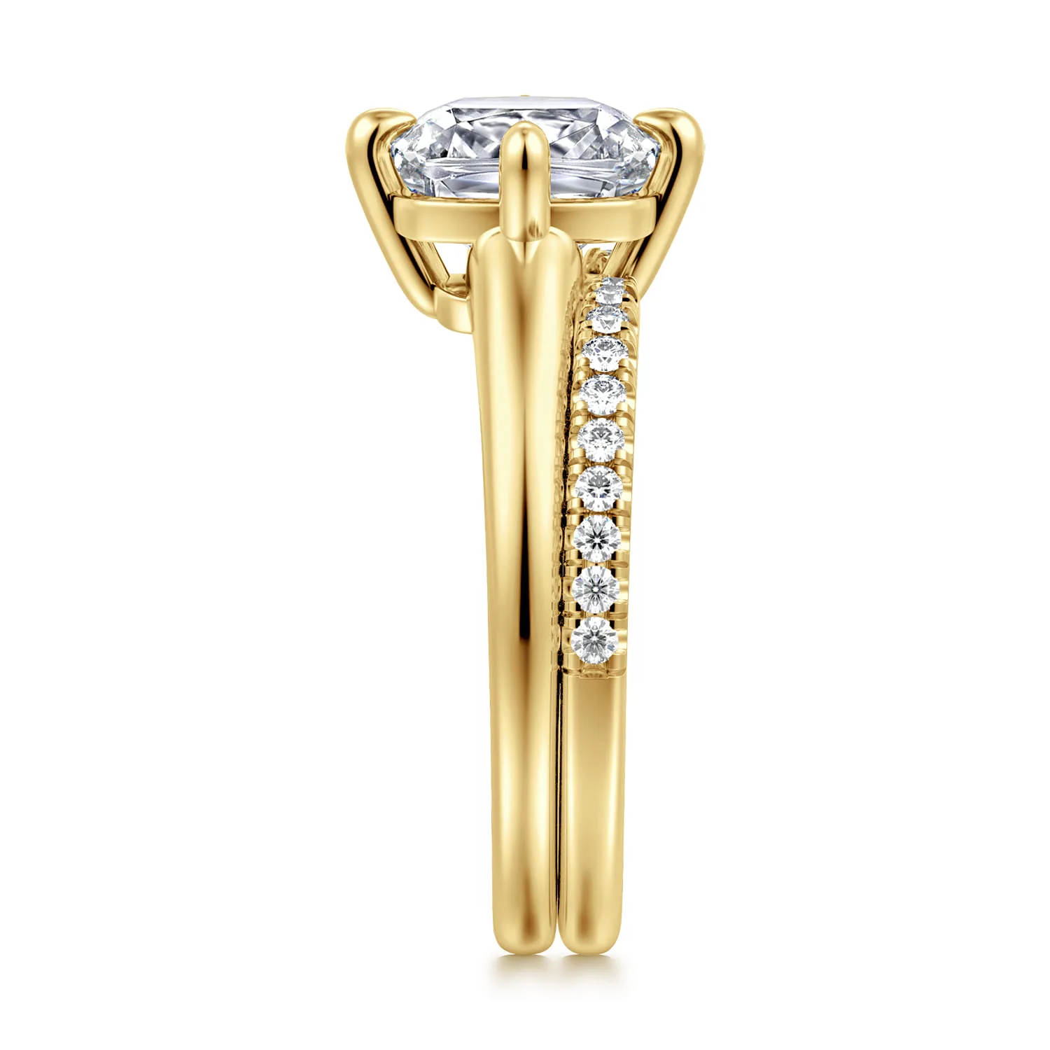 Diamond Matching Wedding Band in 14K Yellow Gold, photograph 5