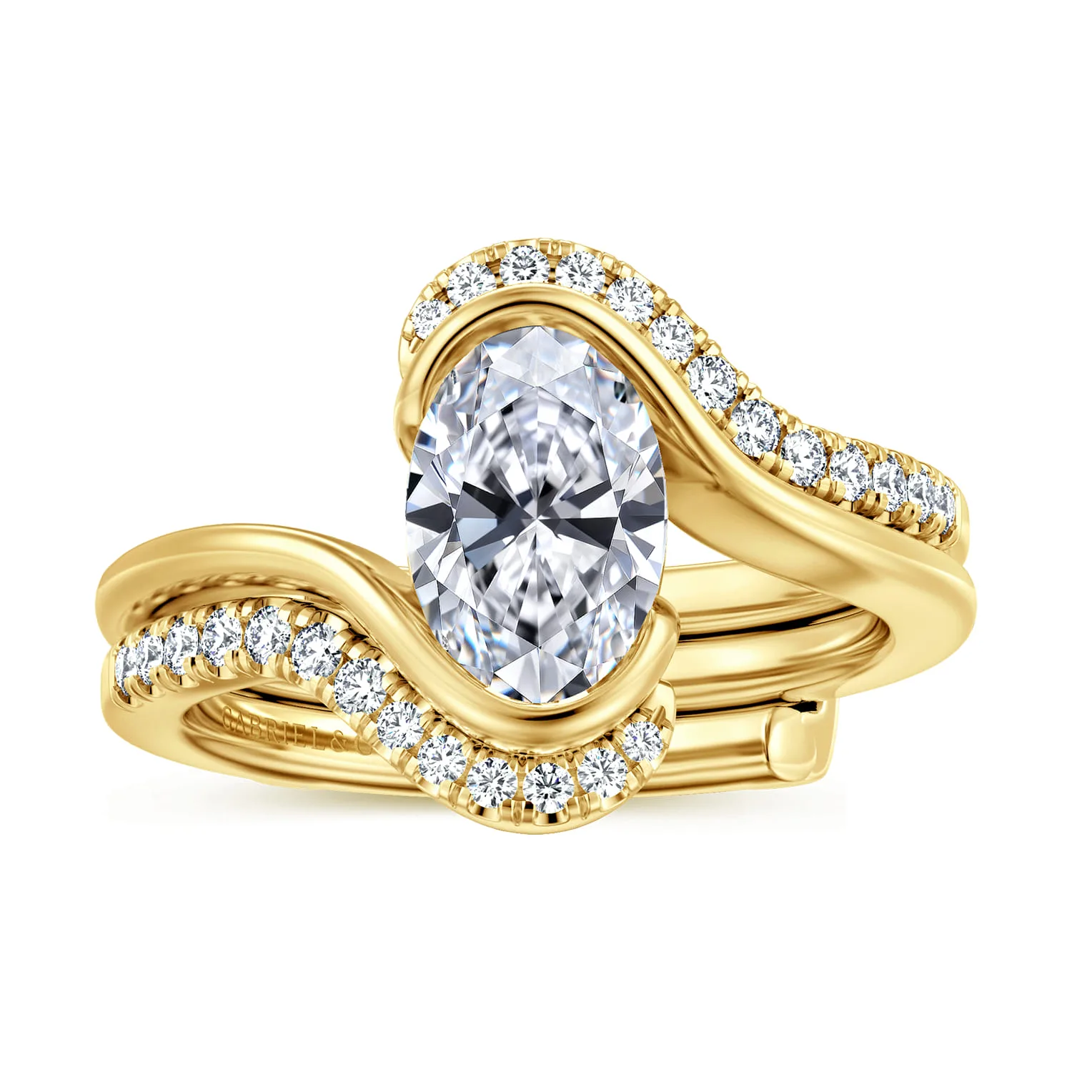 Diamond Matching Wedding Band in 14K Yellow Gold, photograph 4