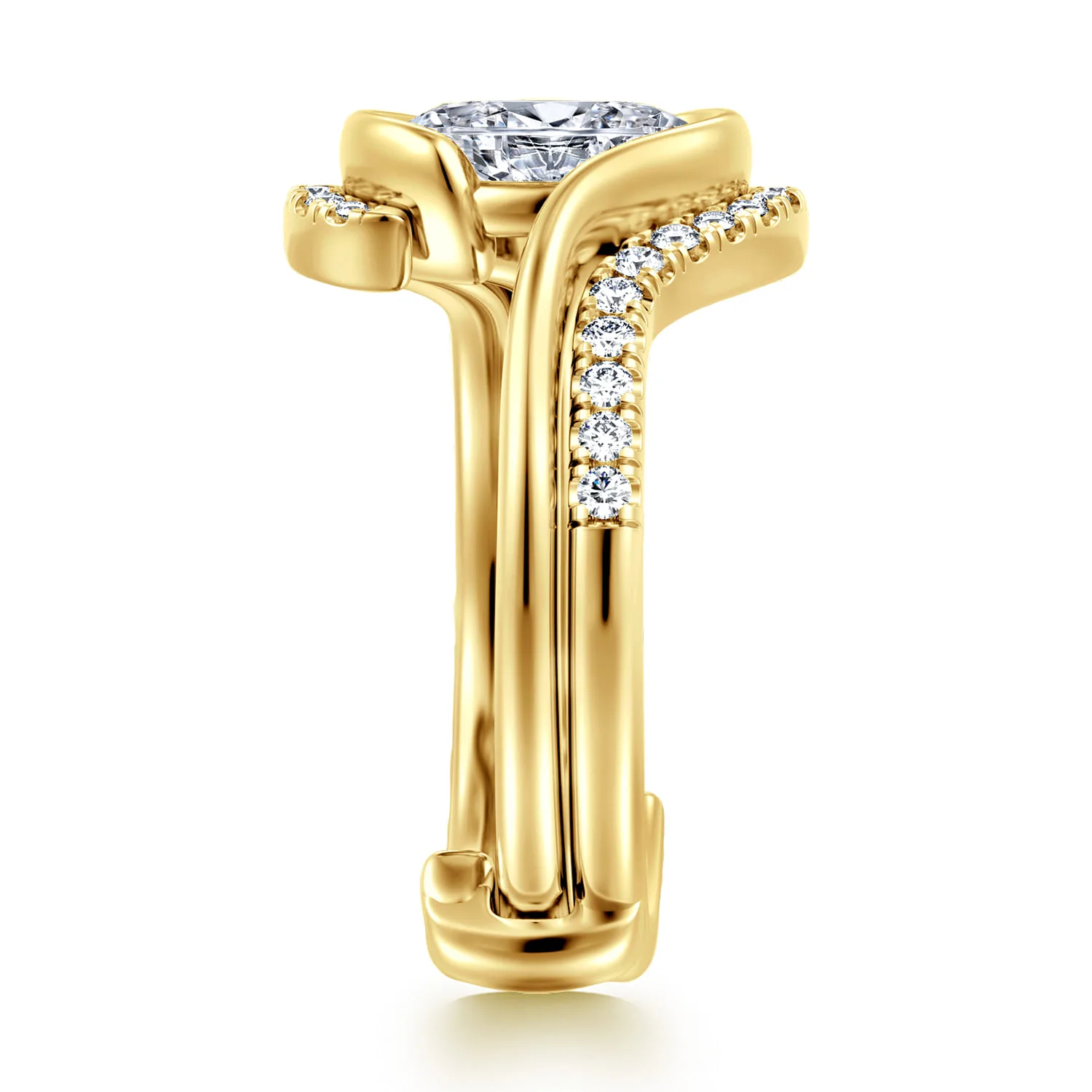 Diamond Matching Wedding Band in 14K Yellow Gold, photograph 5