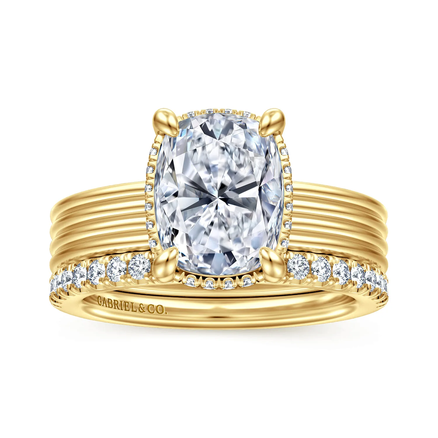 Diamond Matching Wedding Band in 14K Yellow Gold, photograph 4