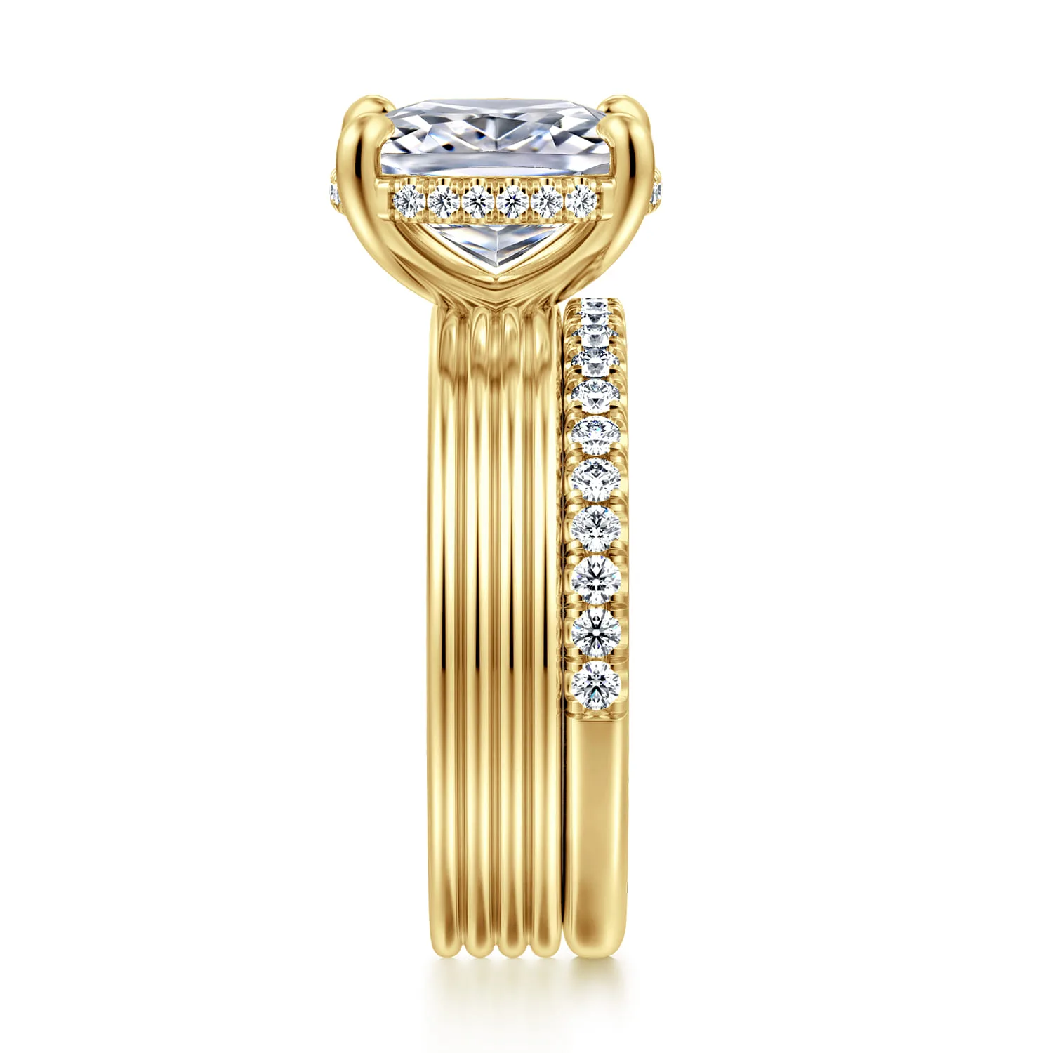 Diamond Matching Wedding Band in 14K Yellow Gold, photograph 5