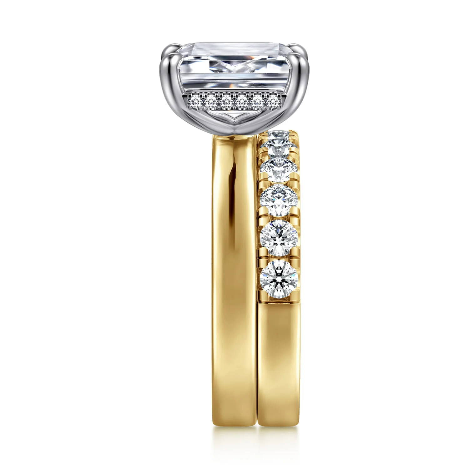 Diamond Matching Wedding Band in 14K Yellow Gold, photograph 5