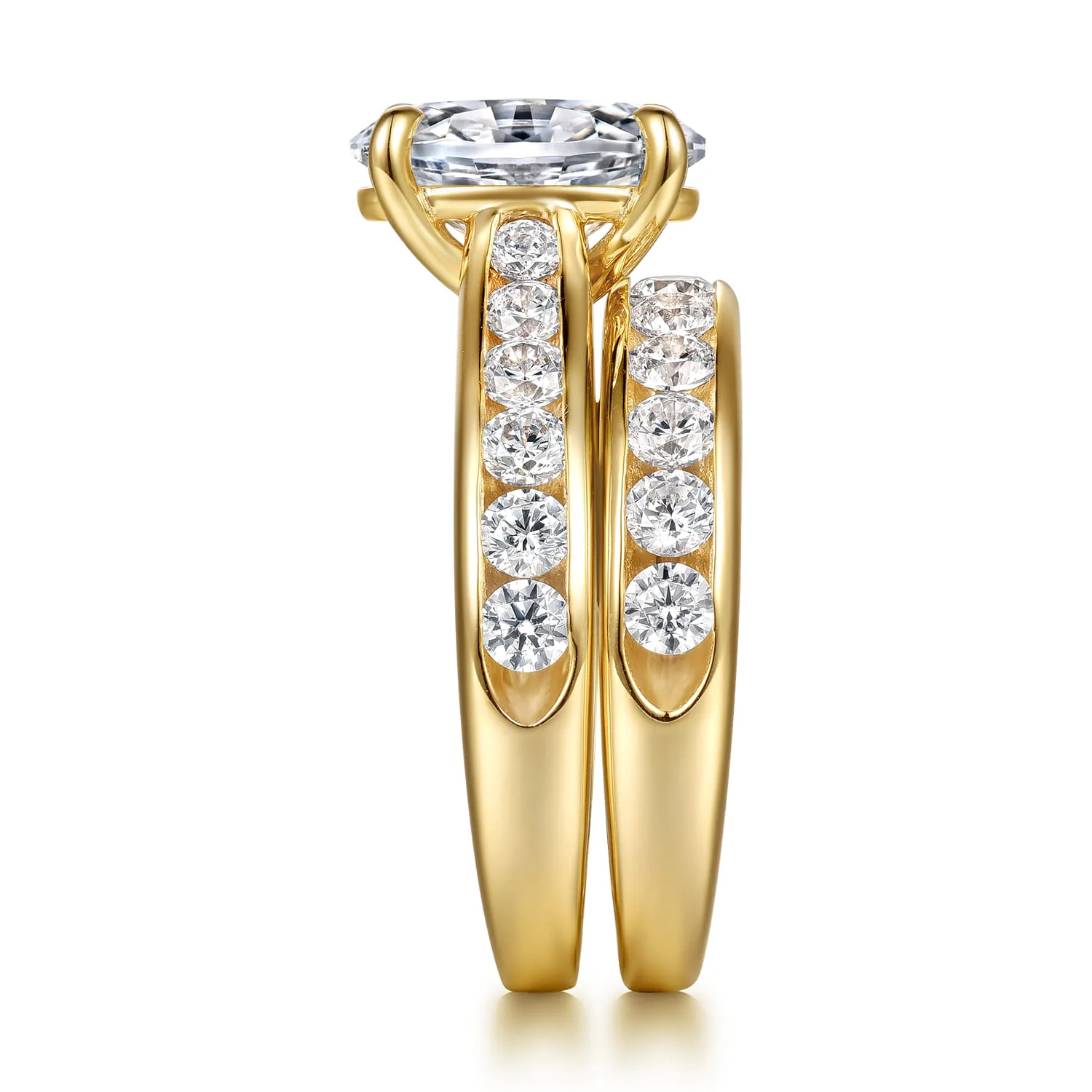 Matching Diamond Wedding Band in 14K Yellow Gold, photograph 5