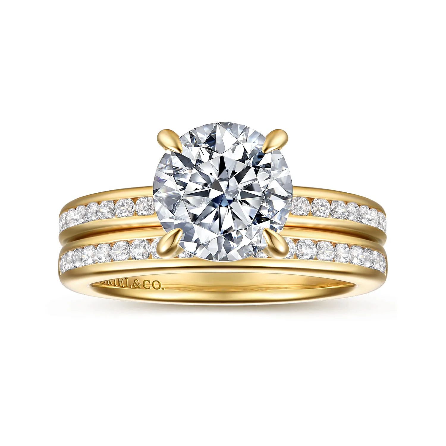 Matching Diamond Wedding Band in 14K Yellow Gold, photograph 4