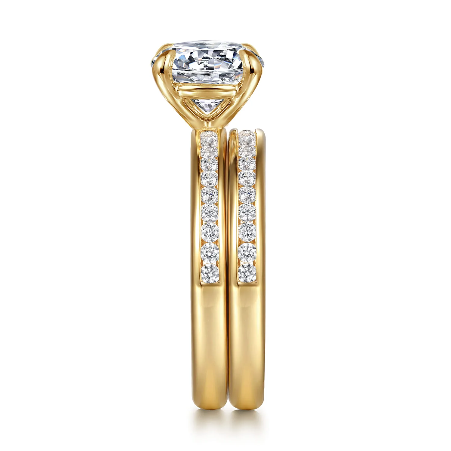 Matching Diamond Wedding Band in 14K Yellow Gold, photograph 5