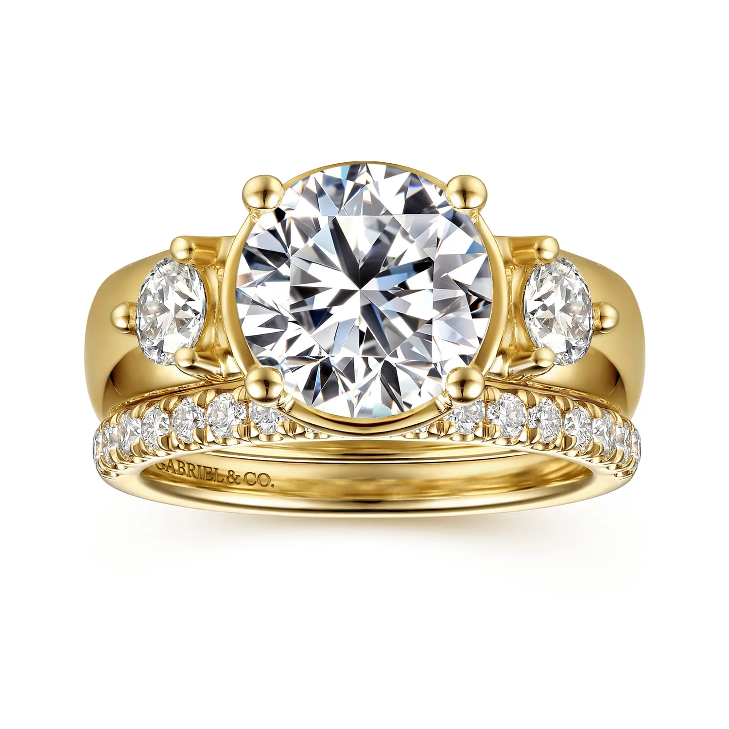 Diamond Matching Wedding Band in 14K Yellow Gold, photograph 4
