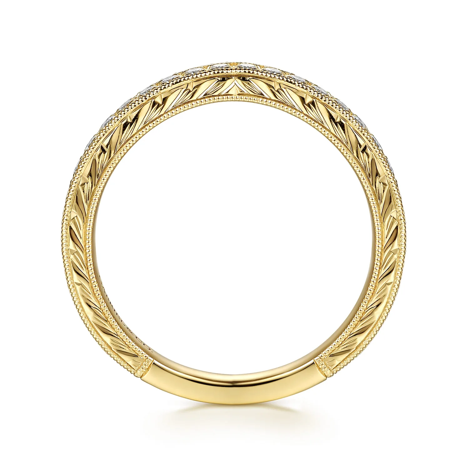 Diamond Matching Wedding Band in 14K Yellow Gold, photograph 2