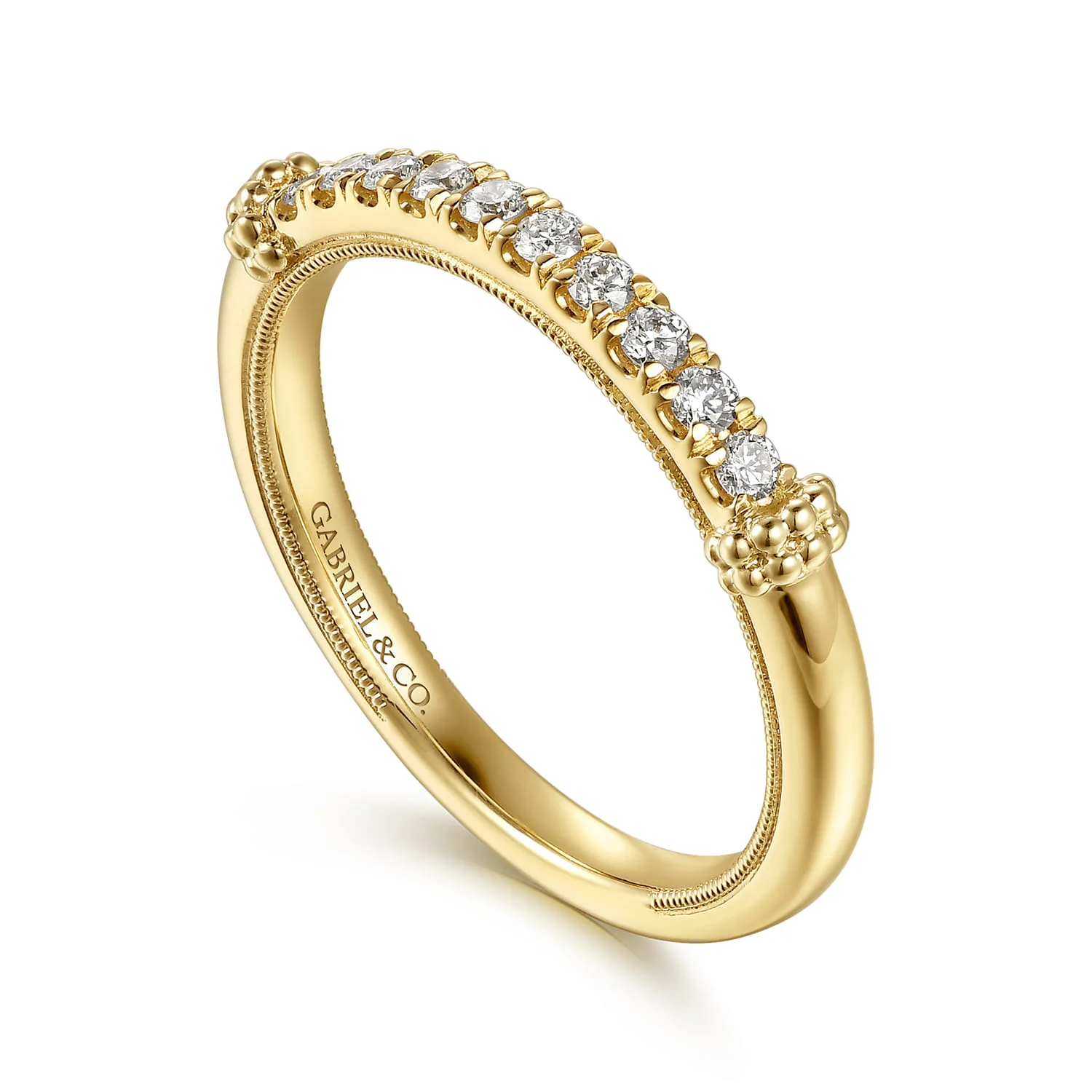 Diamond Matching Wedding Band in 14K Yellow Gold, photograph 3