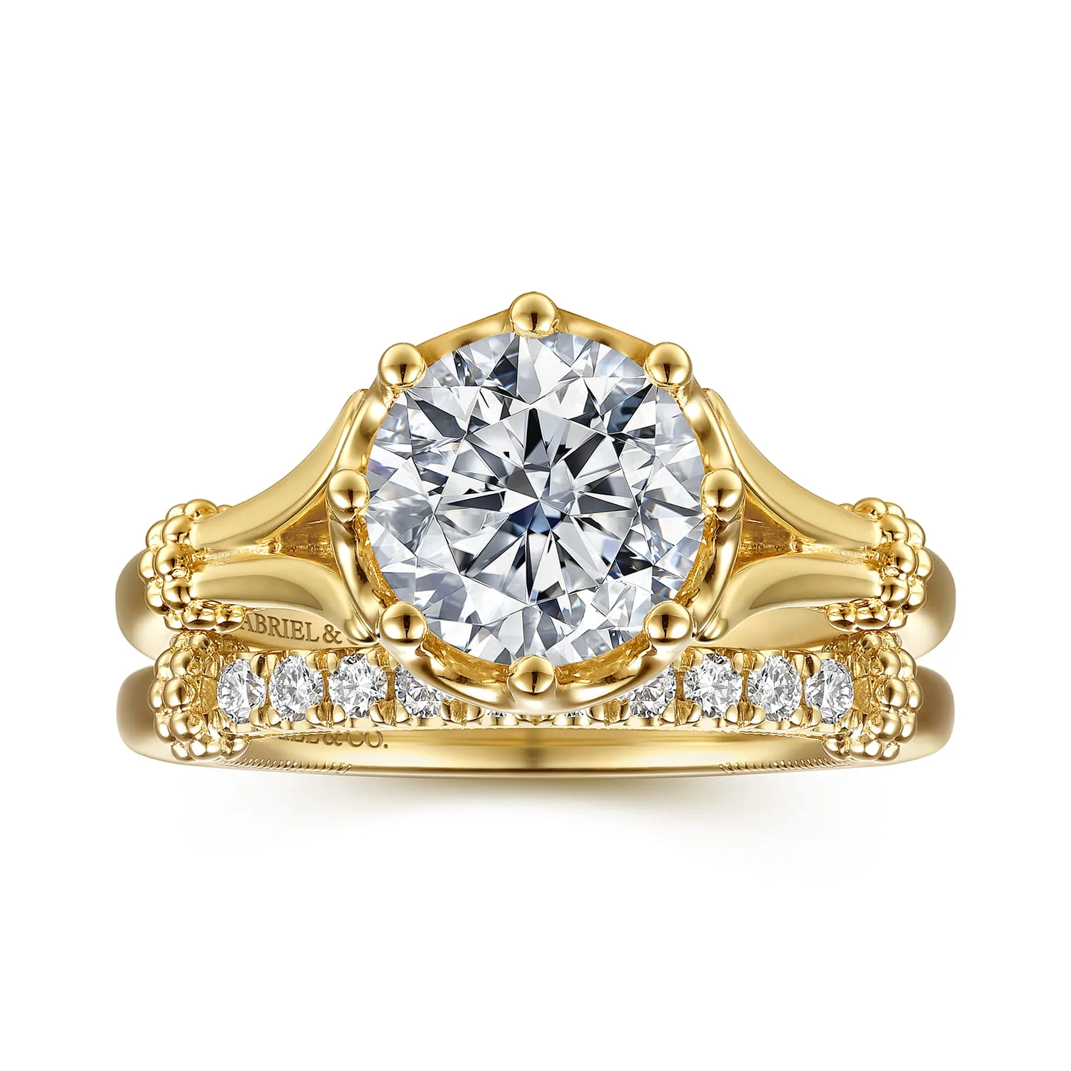 Diamond Matching Wedding Band in 14K Yellow Gold, photograph 4