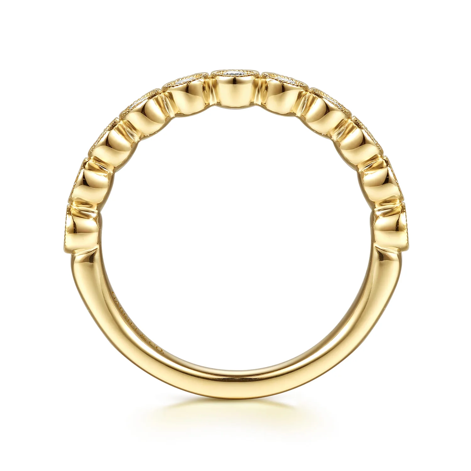 Diamond Matching Wedding Band in 14K Yellow Gold, photograph 2