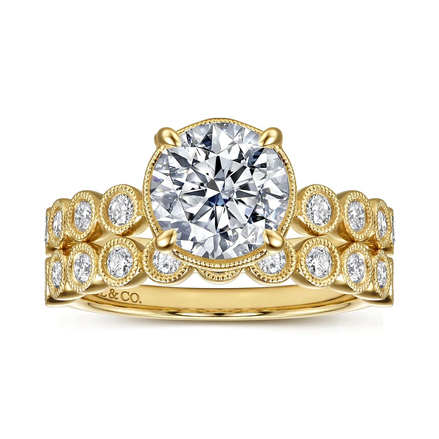 Diamond Matching Wedding Band in 14K Yellow Gold, photograph 4
