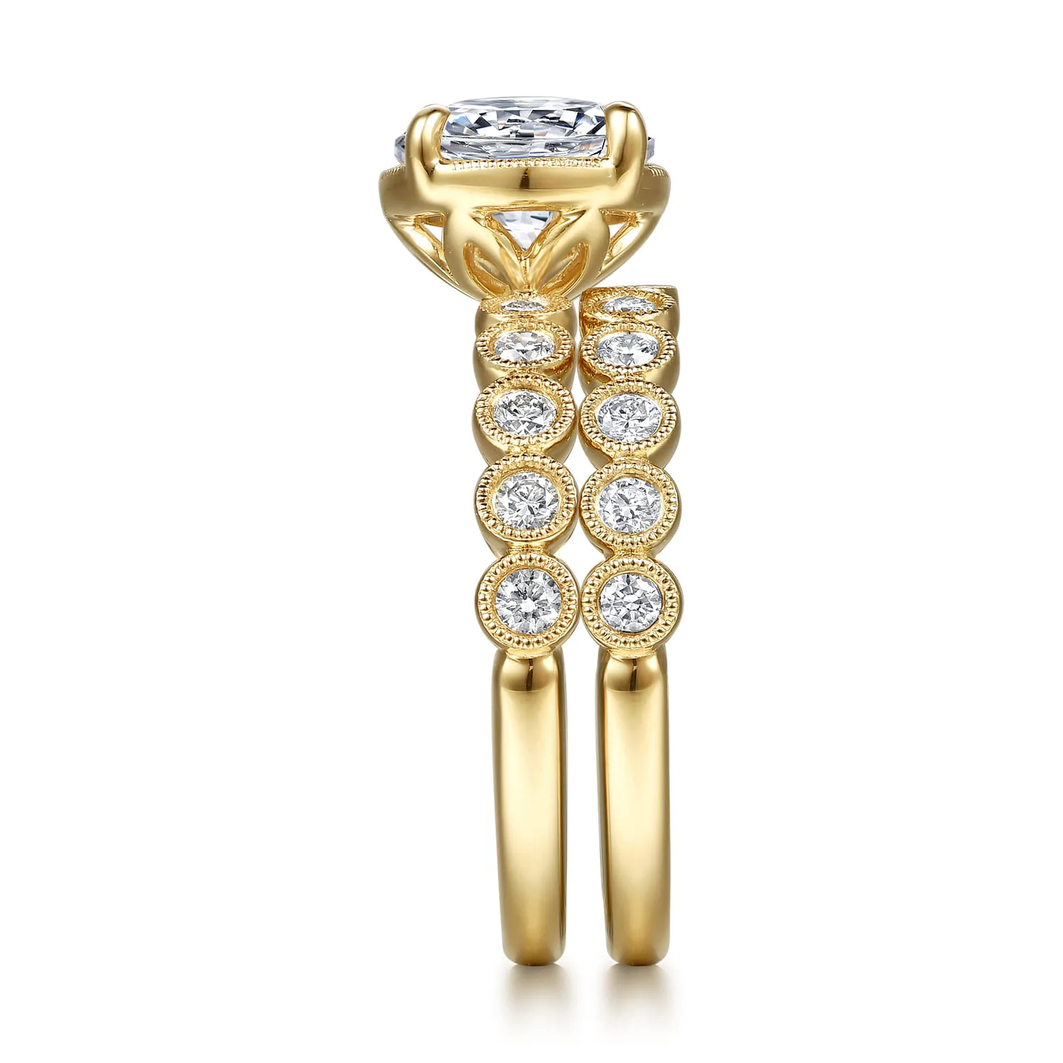 Diamond Matching Wedding Band in 14K Yellow Gold, photograph 5