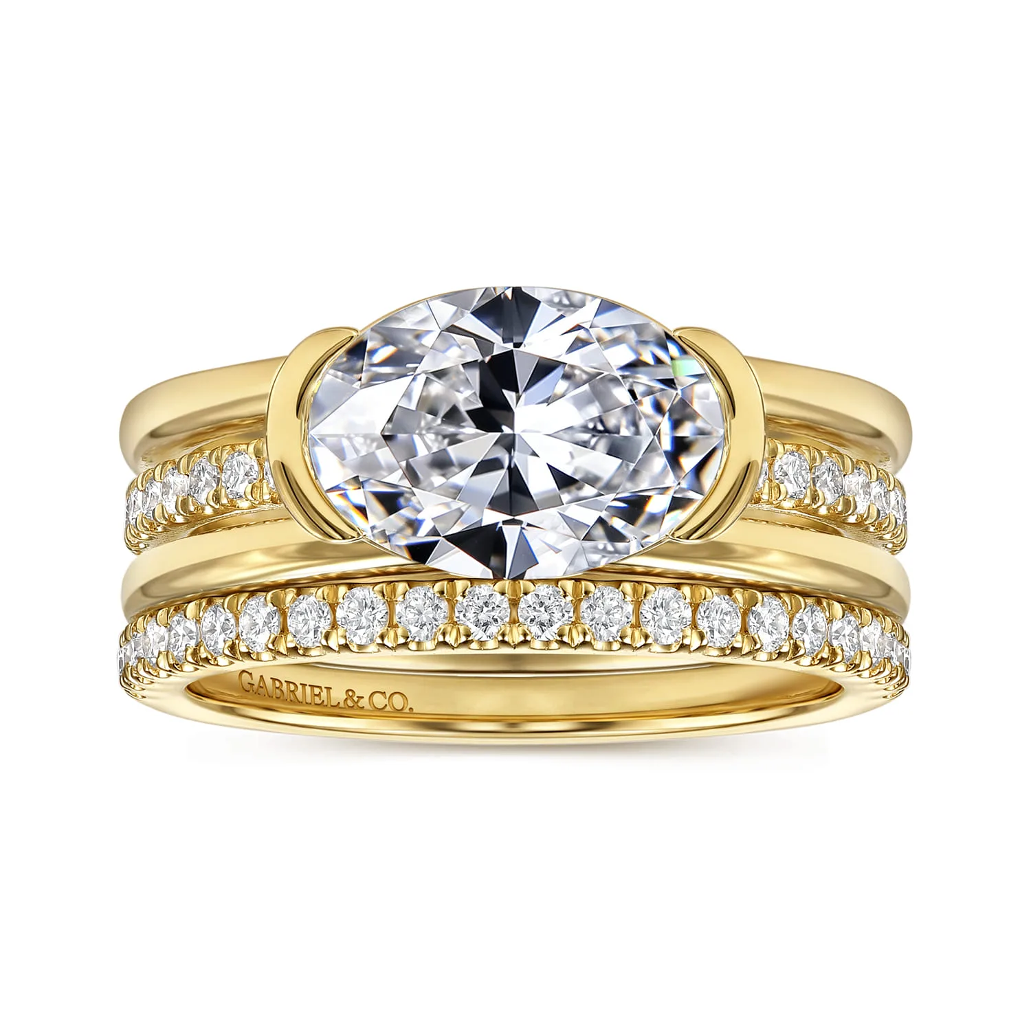 Diamond Matching Wedding Band in 14K Yellow Gold, photograph 4