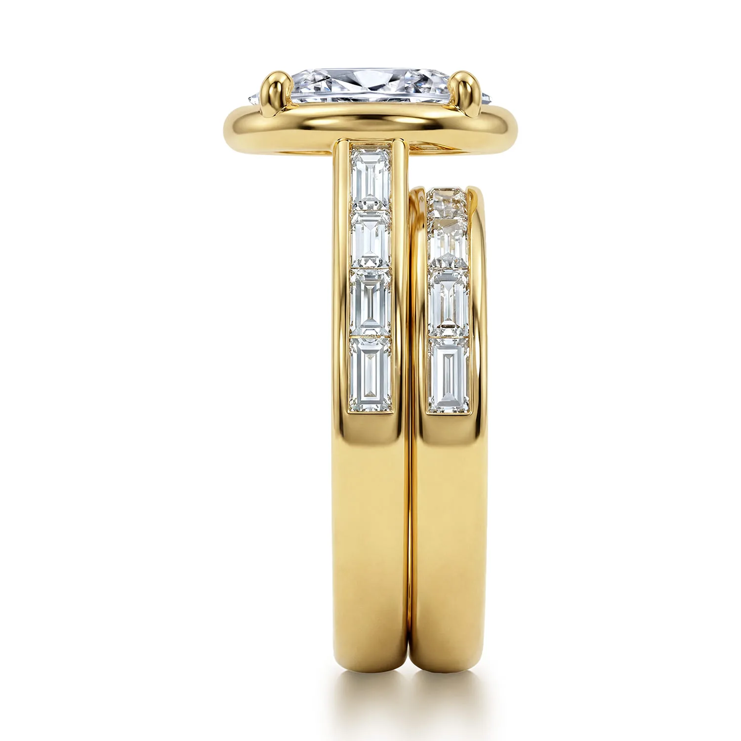 Diamond Matching Wedding Band in 14K Yellow Gold, photograph 5