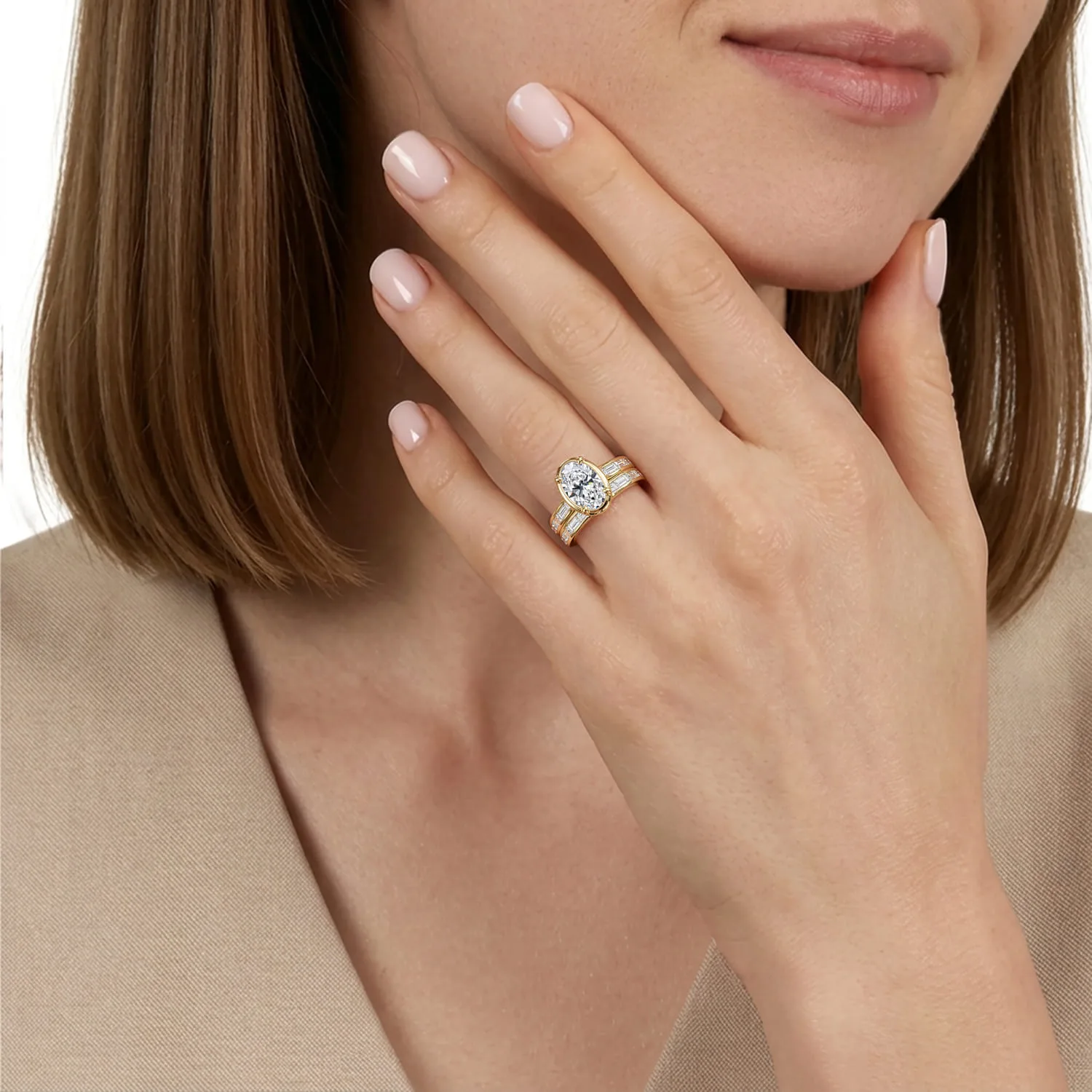 Diamond Matching Wedding Band in 14K Yellow Gold, photograph 6