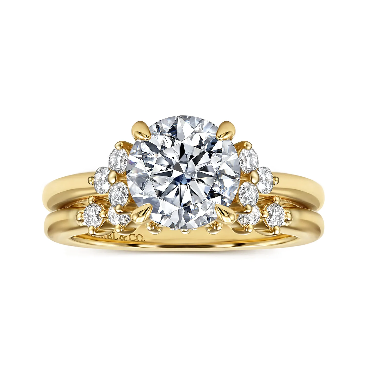 Diamond Matching Wedding Band in 14K Yellow Gold, photograph 4