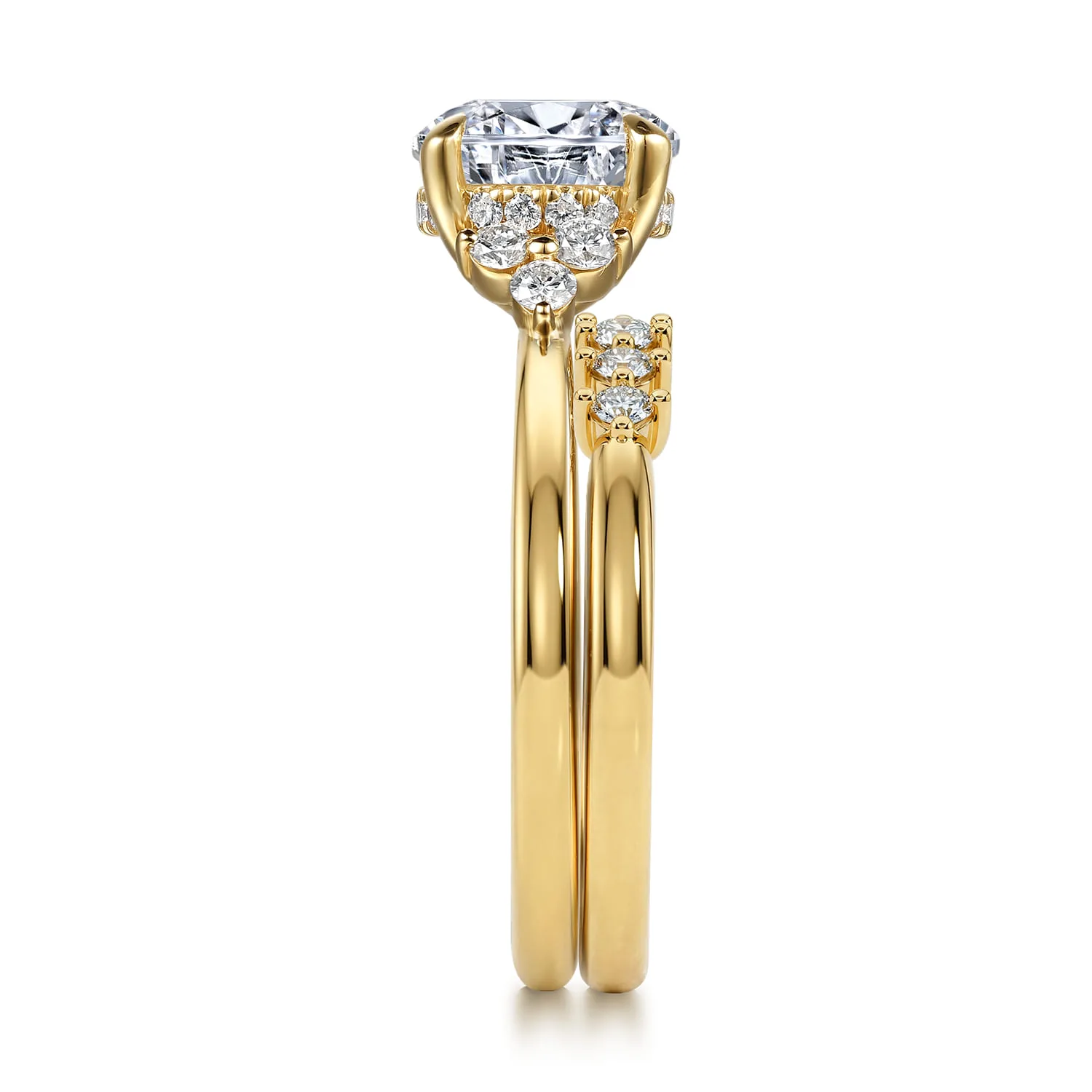 Diamond Matching Wedding Band in 14K Yellow Gold, photograph 5