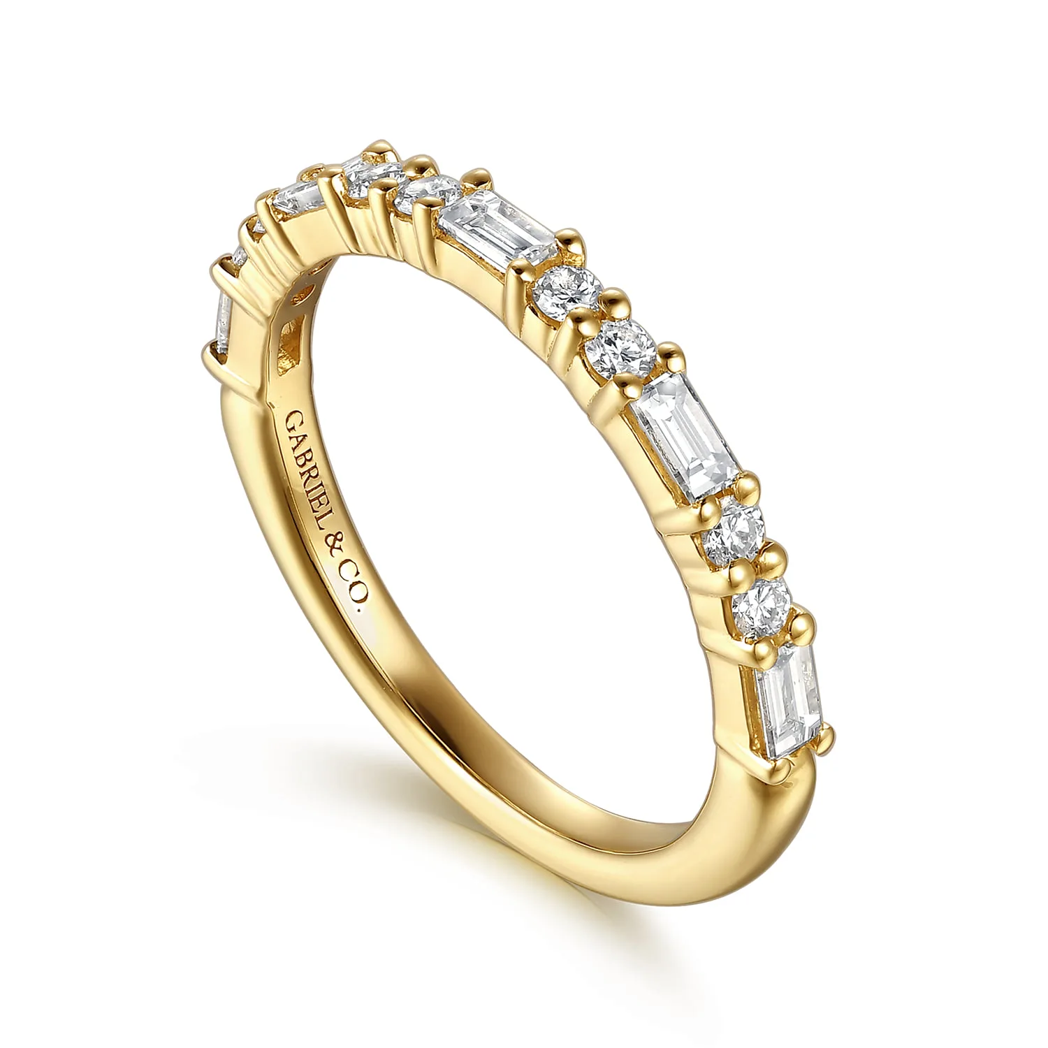 Diamond Matching Wedding Band in 14K Yellow Gold, photograph 3