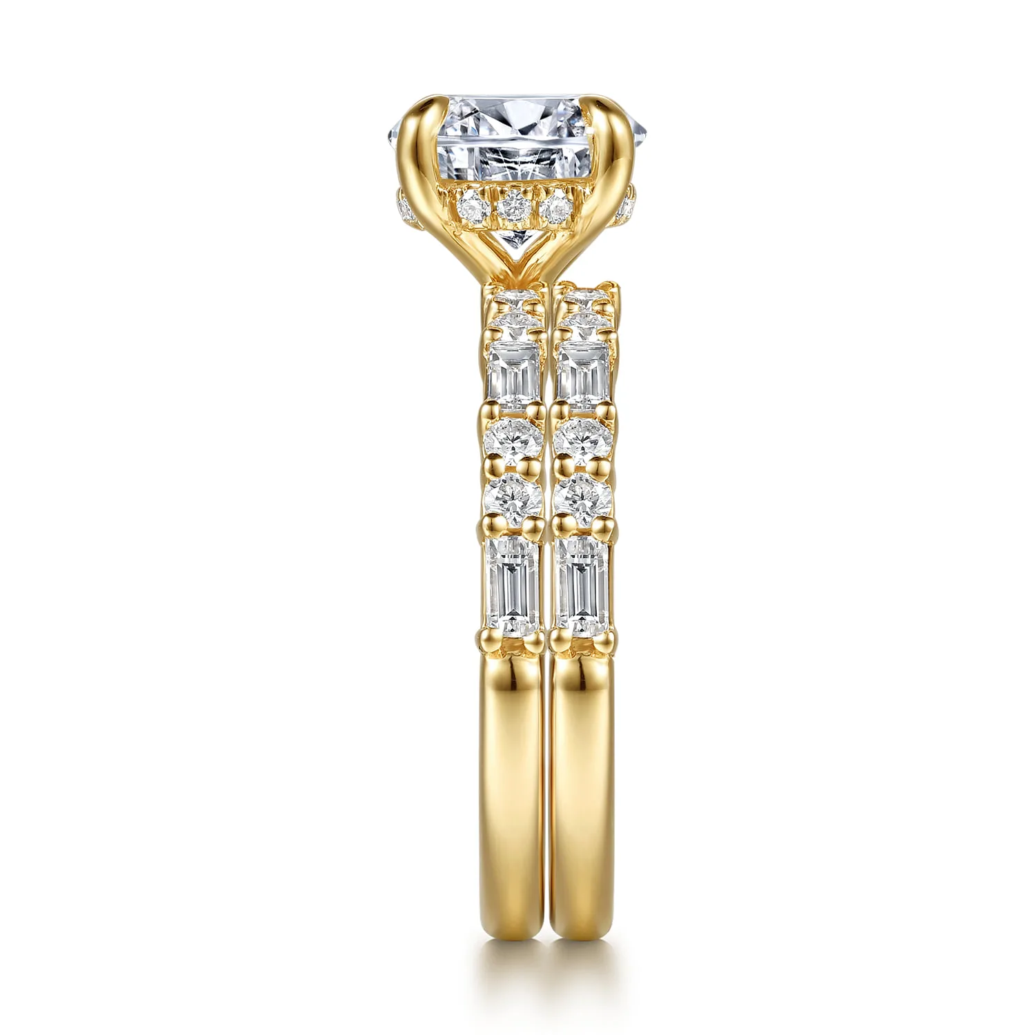 Diamond Matching Wedding Band in 14K Yellow Gold, photograph 5